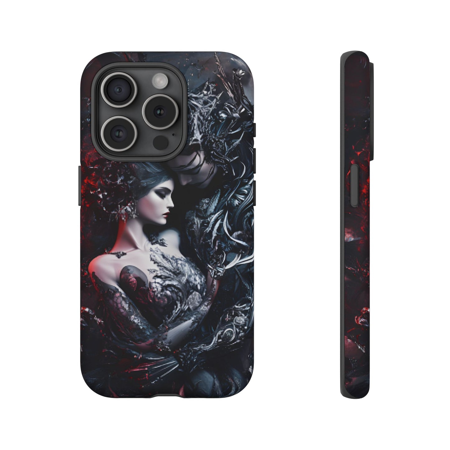 Gothic Couple Phone Case - Victorian Goth Valentine's Day Phone Cases for iPhone 16 15 14 13 12 11, Samsung Galaxy & Google Pixel