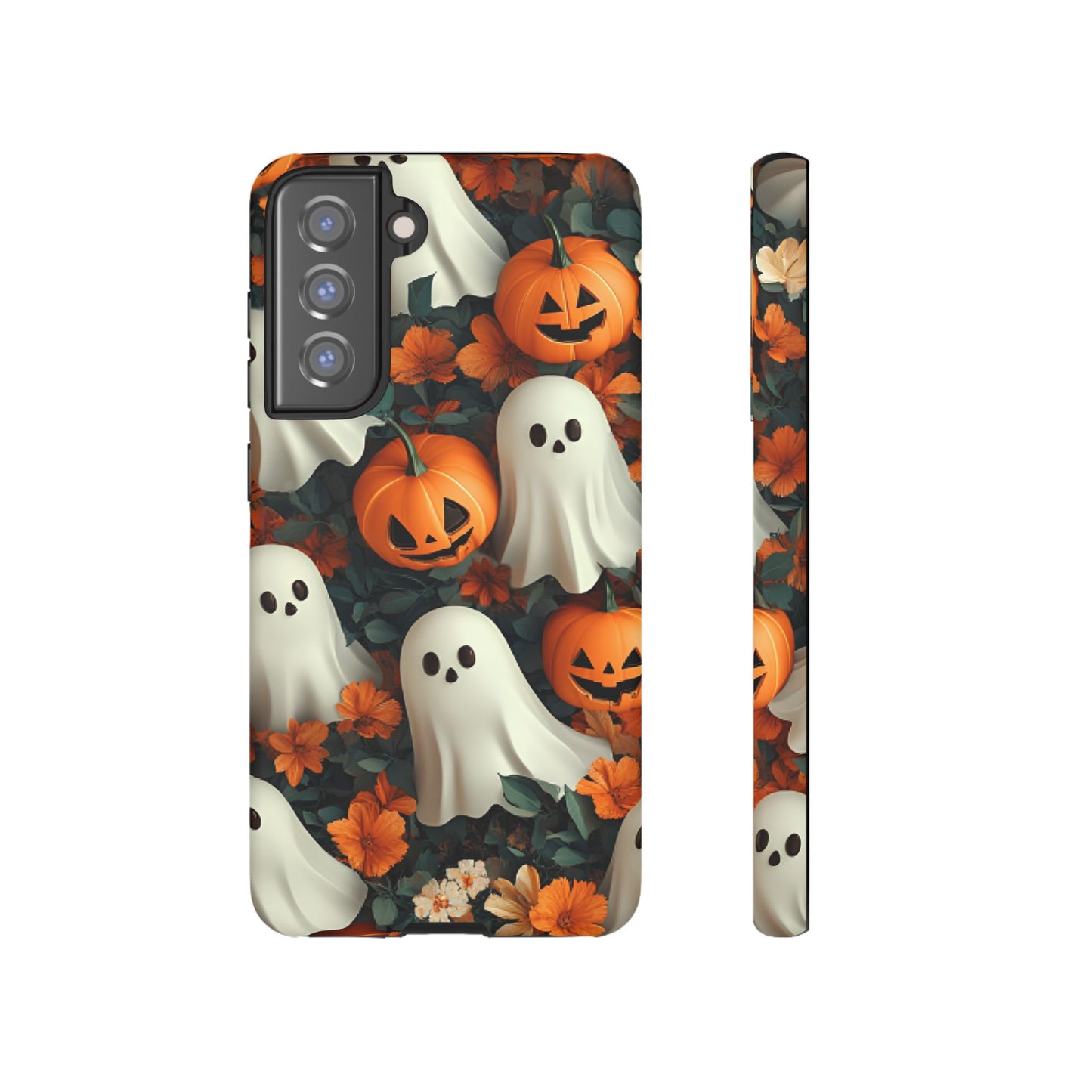 Halloween Ghosts and Pumpkins Phone Case - Spooky and Cute Phone Cases - iPhone 16 15 14 13 12 11, Samsung Galaxy & Google Pixel Phone Covers