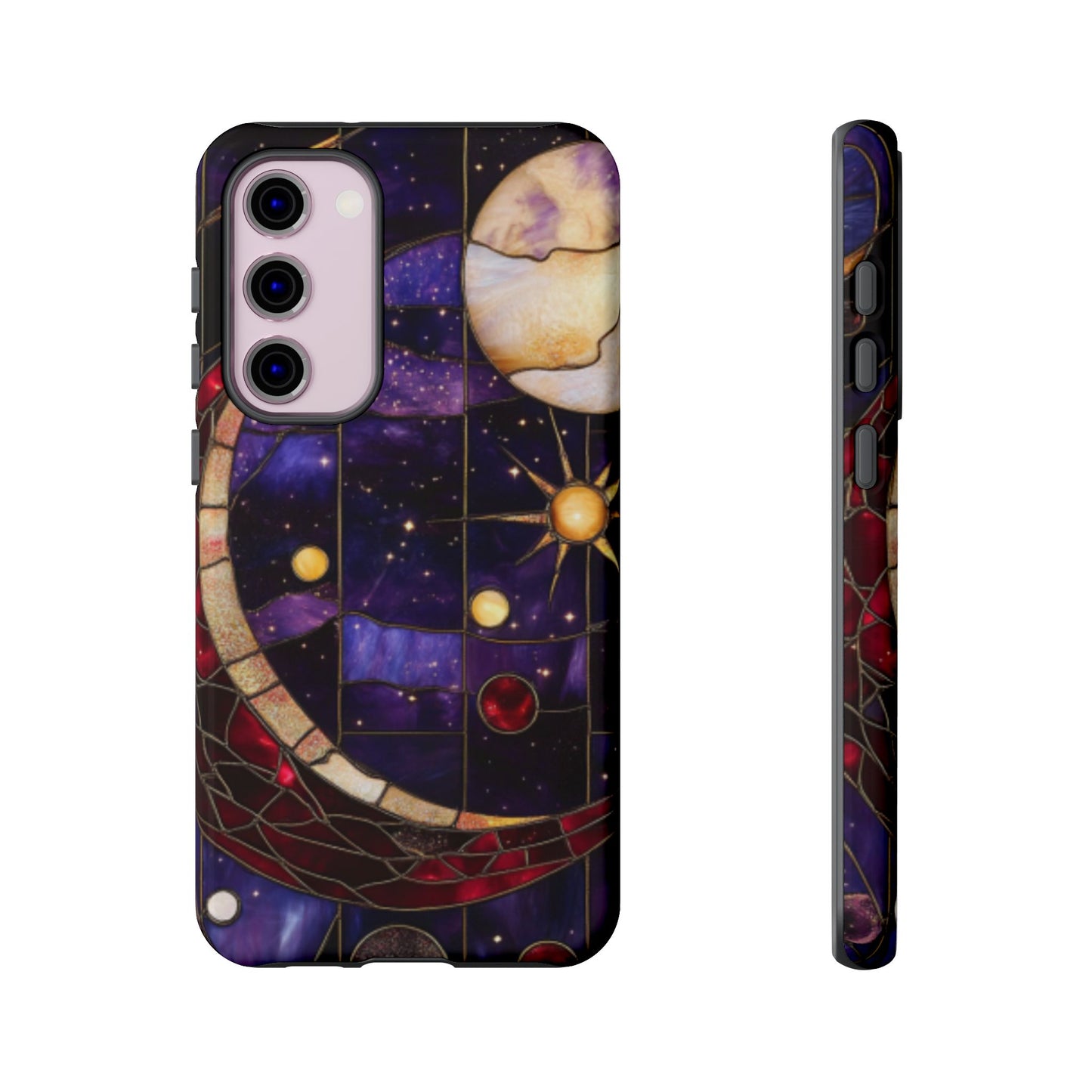 Celestial Stained Glass Phone Case for iPhone 16 15 14 13 12 11, Samsung Galaxy & Google Pixel