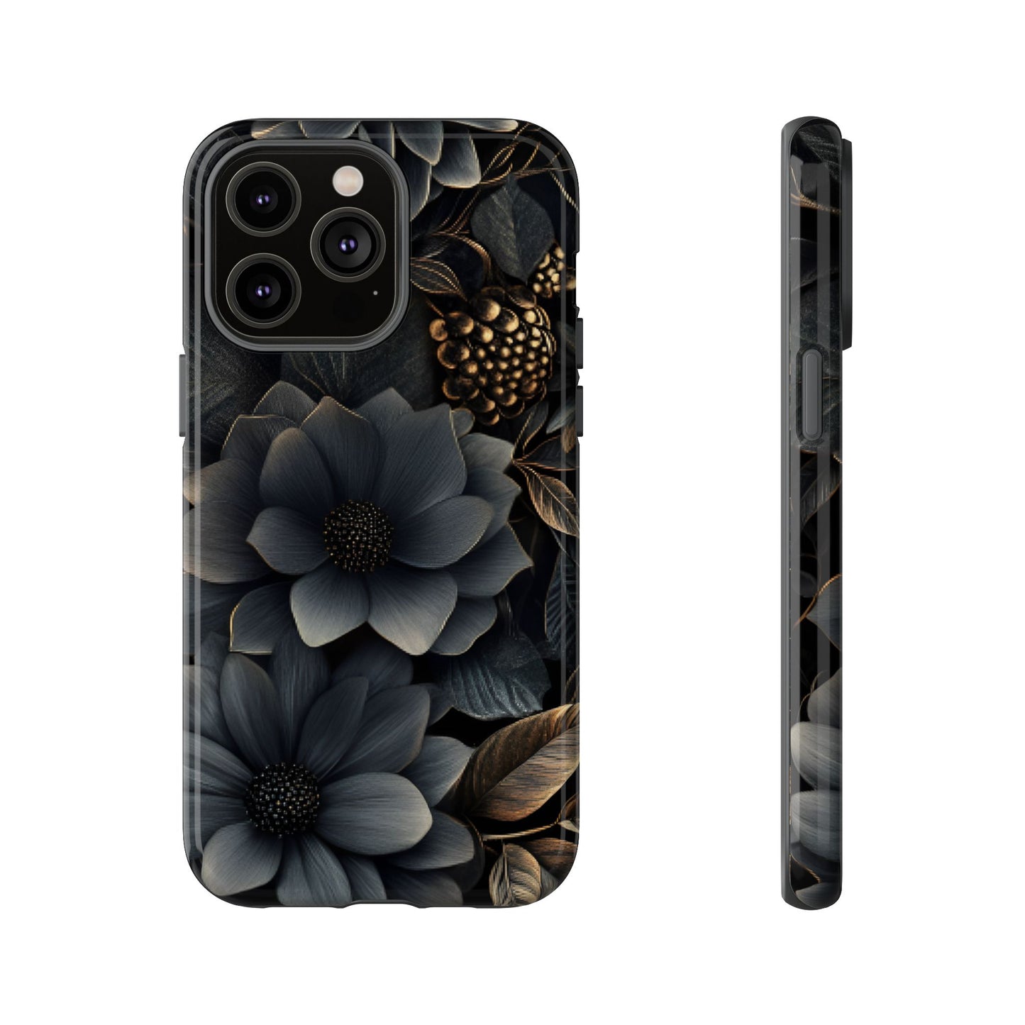 Dark Flower Phone Case for iPhone 16 15 14 13 12 11, Samsung Galaxy & Google Pixel