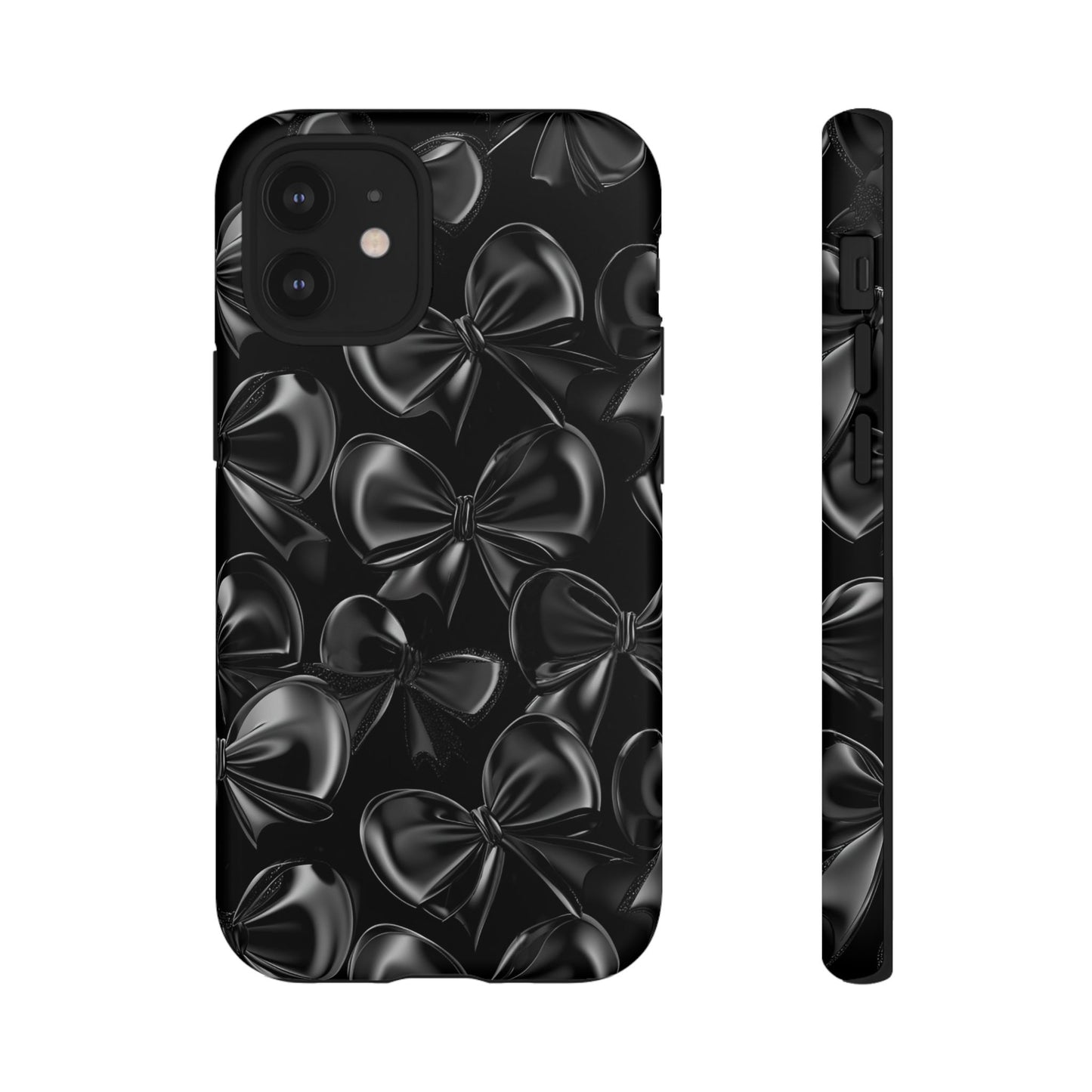 Black Bow Phone Case - Gothic Dark Coquette Phone Cover - iPhone 16 15 14 13 12 11, Samsung Galaxy & Google Pixel Phone Covers