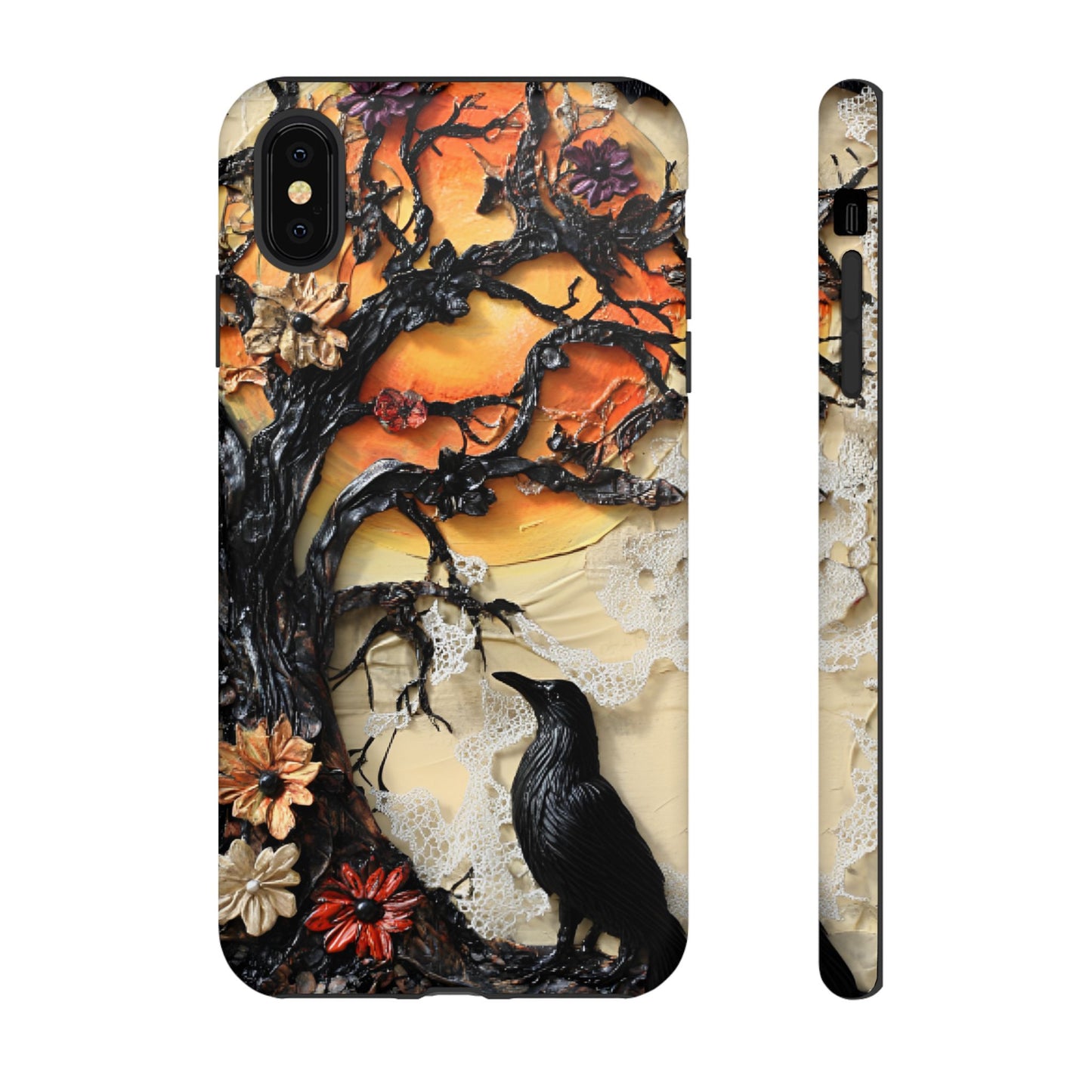 Goth Raven Phone Case - Fantasy Halloween Phone Cases - iPhone 16 15 14 13 12 11, Samsung Galaxy & Google Pixel Phone Covers - Boo and Bewear