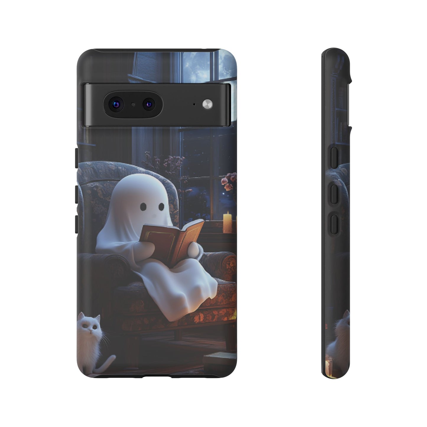 Ghost Reading Book Phone Case - Bookish Halloween Phone Cases for iPhone 16 15 14 13 12 11, Samsung Galaxy & Google Pixel