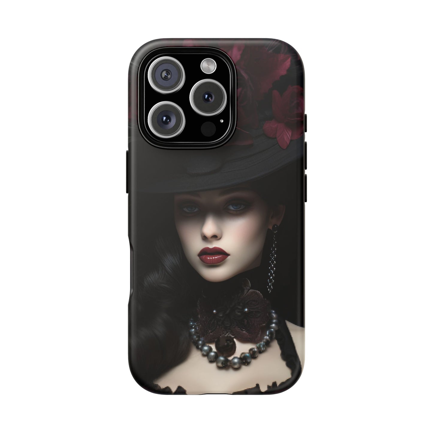 Victorian Goth Phone Case with Vintage Gothic Woman - iPhone 16 15 14 13 12 11, Samsung Galaxy & Google Pixel Phone Covers