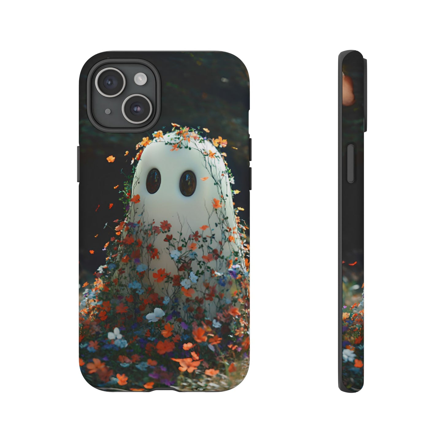 Floral Ghost Phone Case for iPhone 16 15 14 13 12 11, Samsung Galaxy & Google Pixel