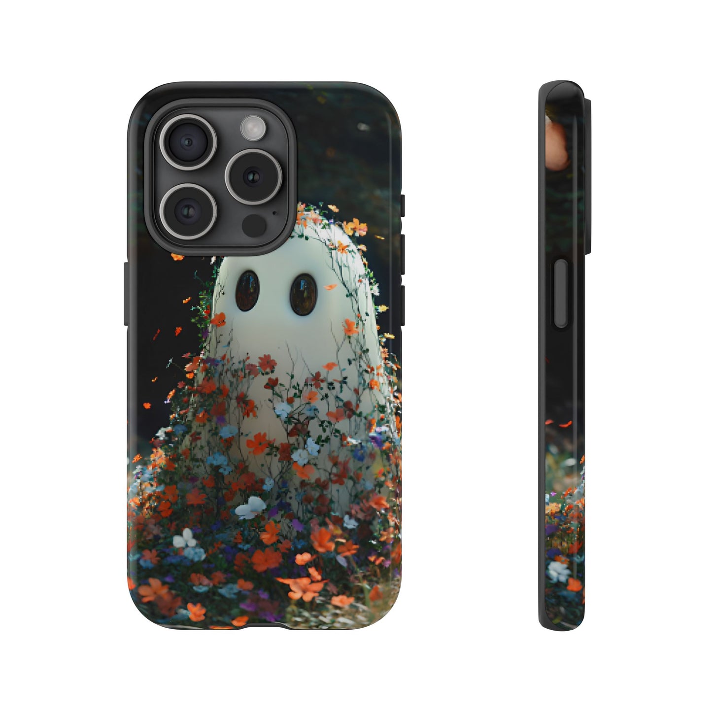 Floral Ghost Phone Case for iPhone 16 15 14 13 12 11, Samsung Galaxy & Google Pixel