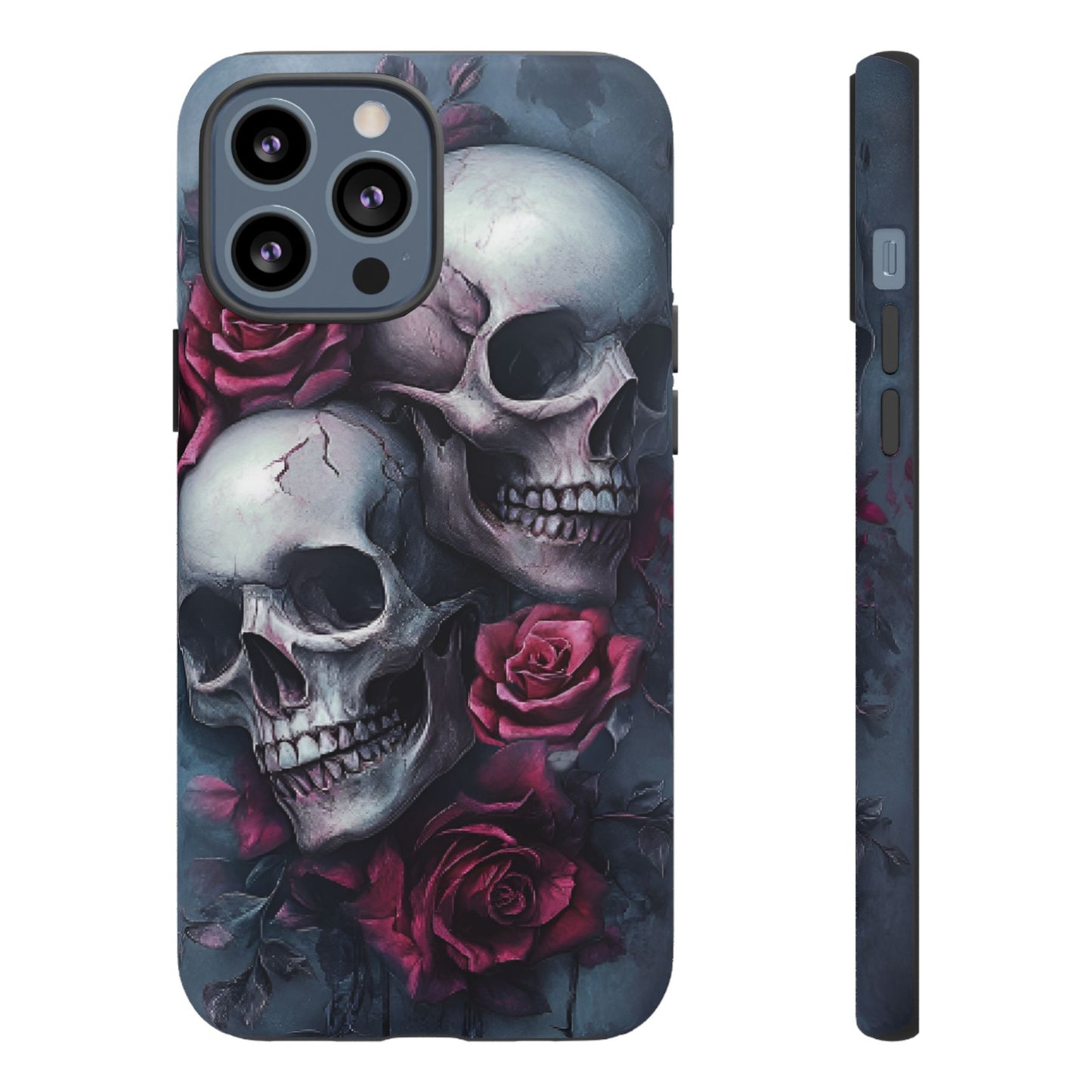 Skulls and Roses Phone Case - Gothic Dark Romance Phone Cases for iPhone 16 15 14 13 12 11, Samsung Galaxy & Google Pixel