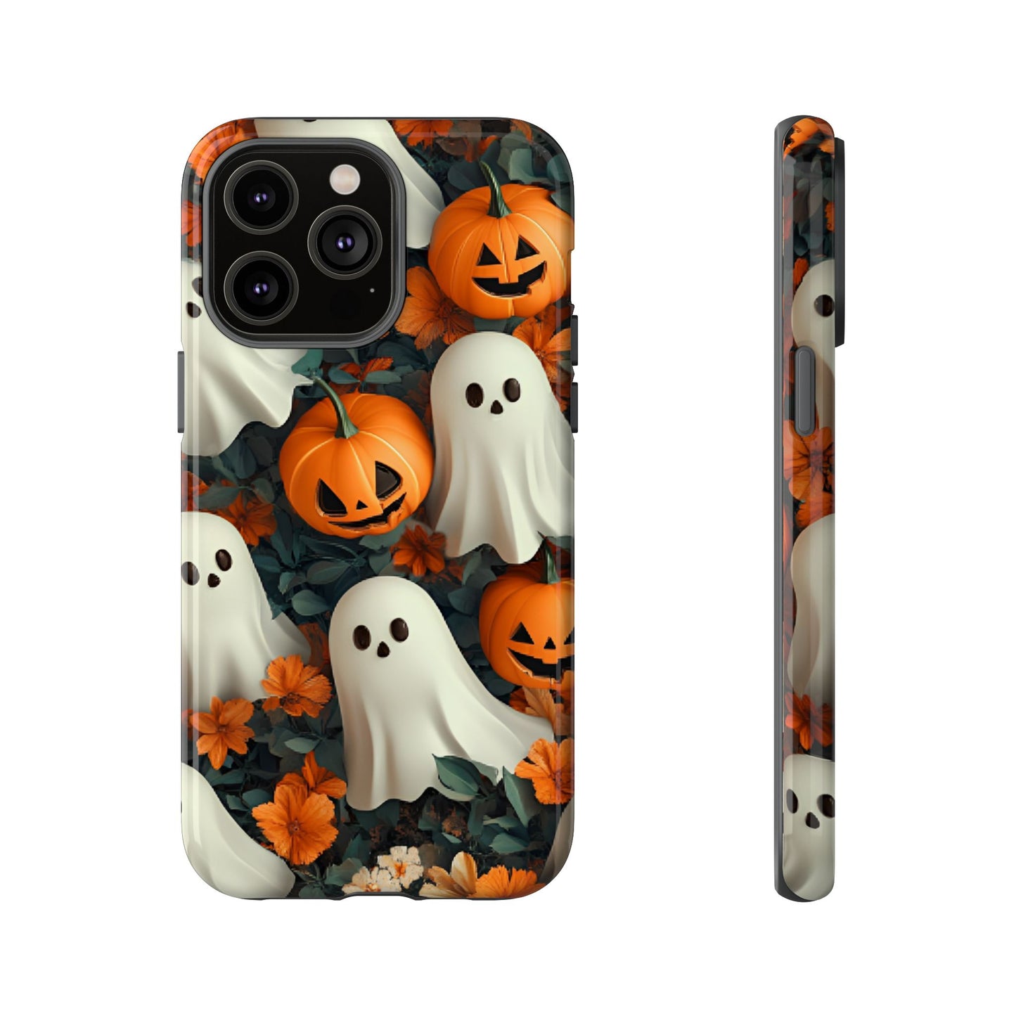 Halloween Ghosts and Pumpkins Phone Case - Spooky and Cute Phone Cases for iPhone 16 15 14 13 12 11, Samsung Galaxy & Google Pixel Phone Covers