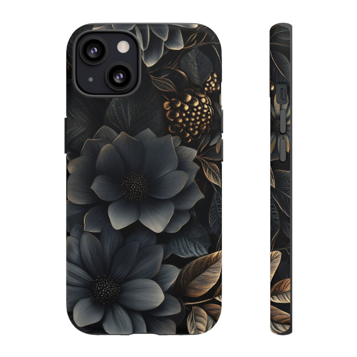 Dark Flower Phone Case for iPhone 16 15 14 13 12 11, Samsung Galaxy & Google Pixel