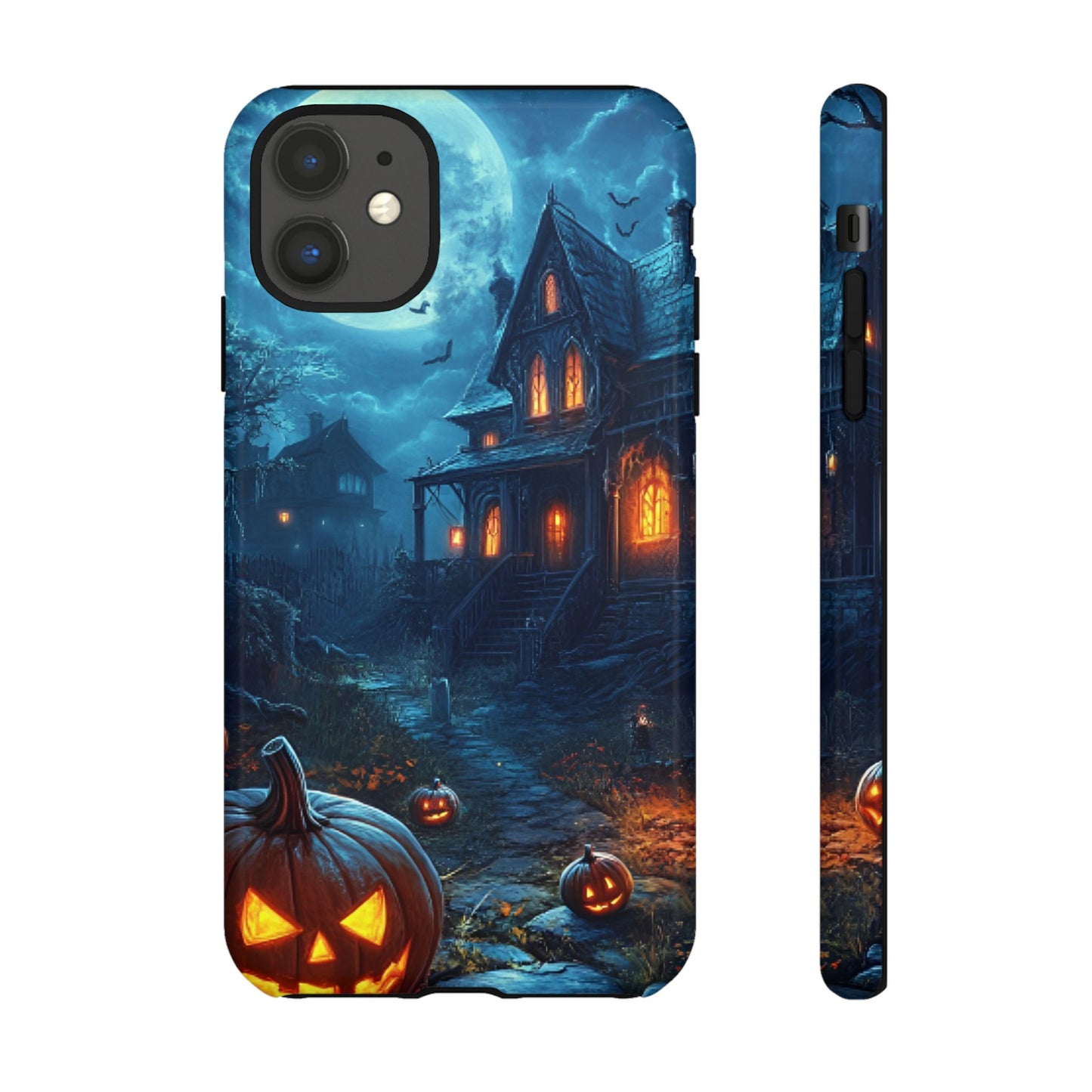 Halloween Haunted House Phone Case - Spooky & Scary Phone Cases - iPhone 16 15 14 13 12 11, Samsung Galaxy & Google Pixel Phone Covers - Boo and Bewear