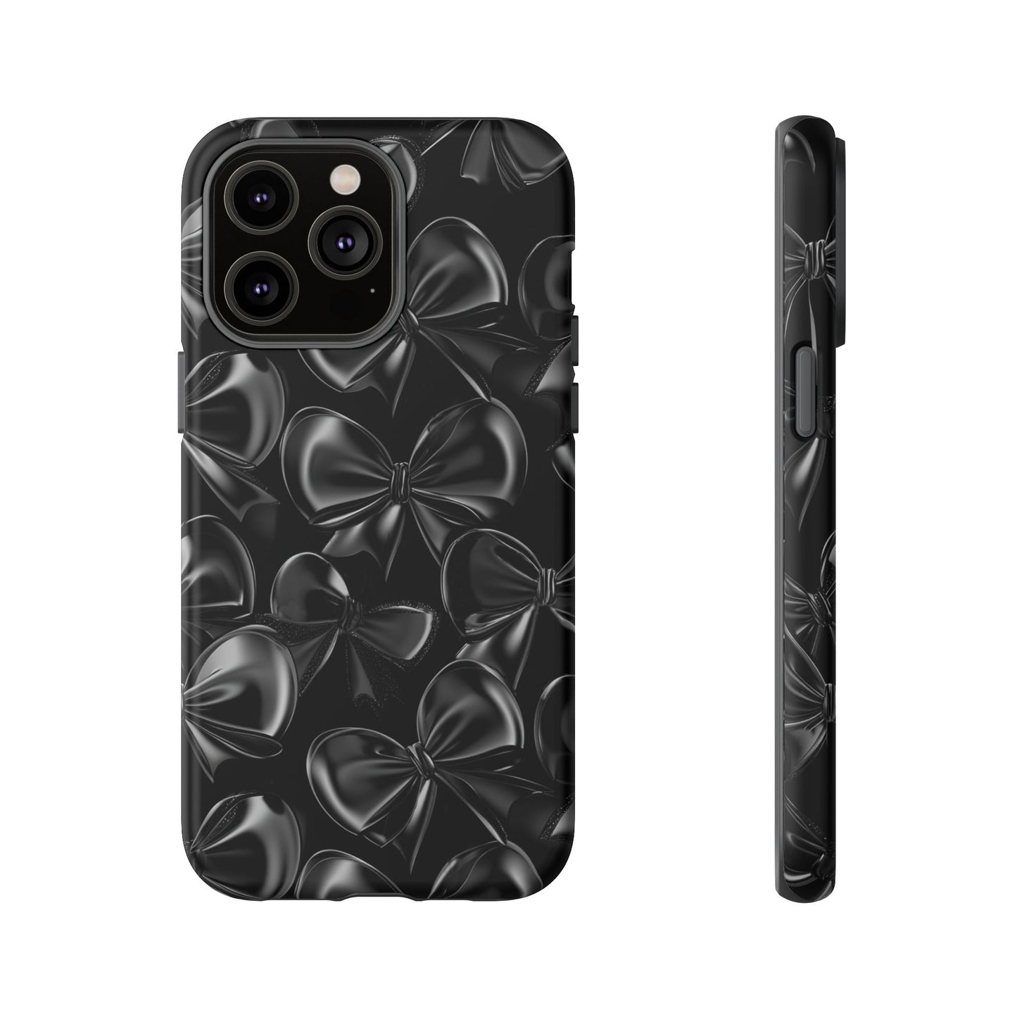 Black Bow Phone Case - Gothic Dark Coquette Phone Cover - iPhone 16 15 14 13 12 11, Samsung Galaxy & Google Pixel Phone Covers