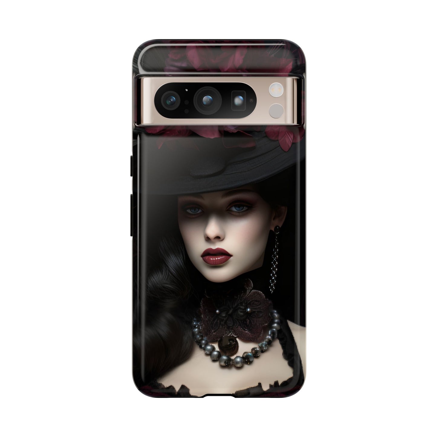 Victorian Goth Phone Case with Vintage Gothic Woman - iPhone 16 15 14 13 12 11, Samsung Galaxy & Google Pixel Phone Covers