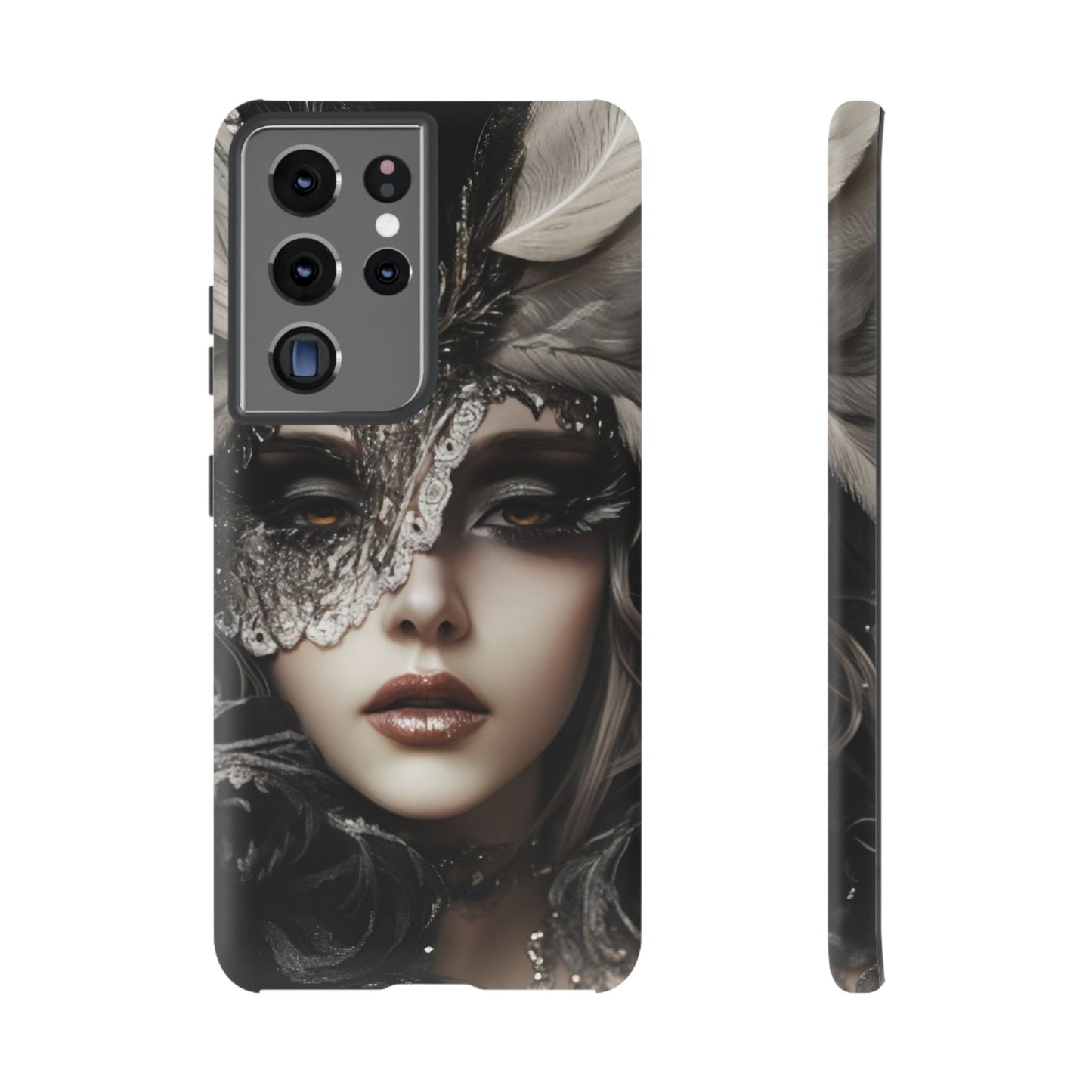 Goth Phone Case with Aesthetic Woman - iPhone 16 15 14 13 12 11, Samsung Galaxy & Google Pixel Phone Covers