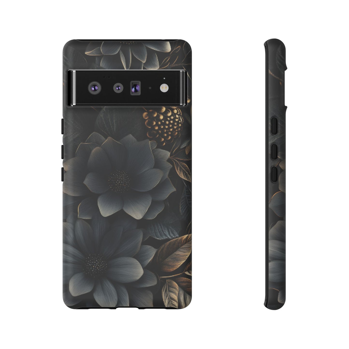 Dark Flower Phone Case for iPhone 16 15 14 13 12 11, Samsung Galaxy & Google Pixel