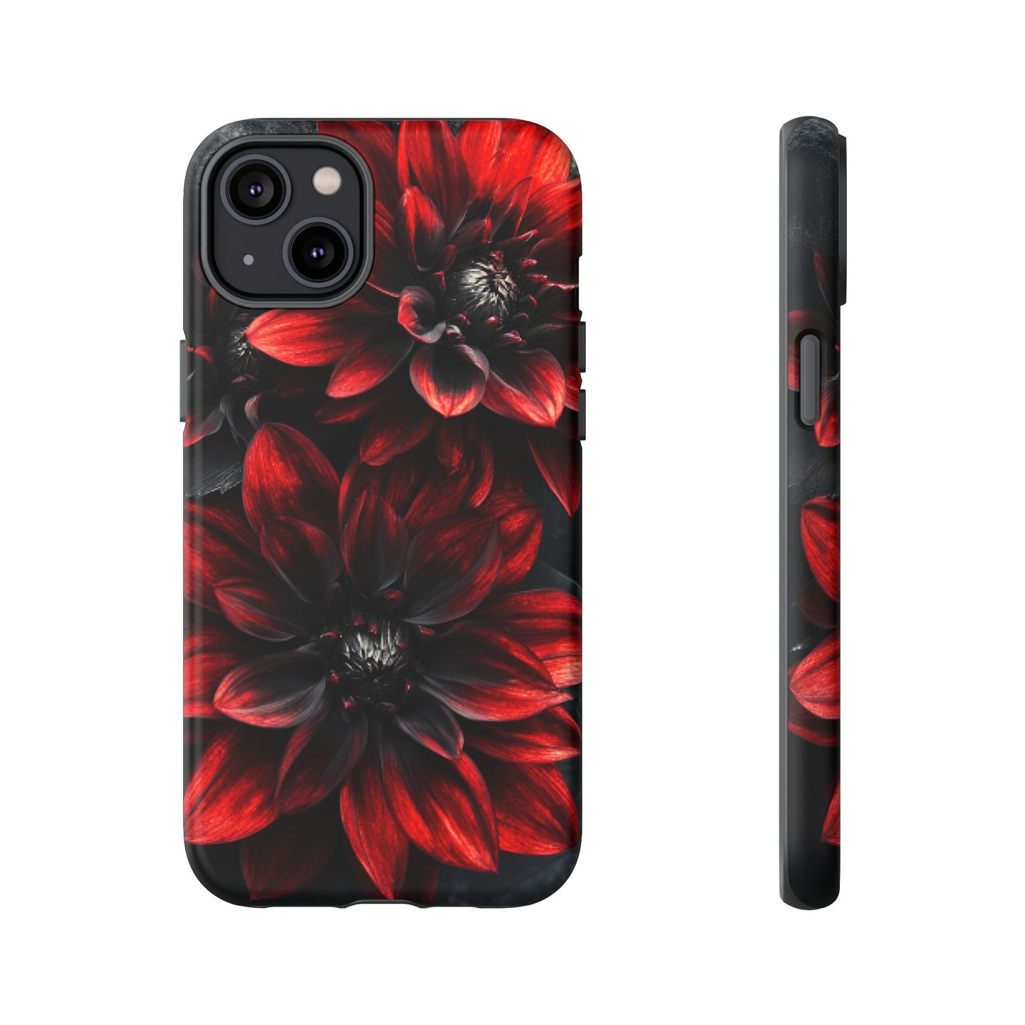 Black and Red Flower Phone Case - Gothic Dark Floral Phone Cases - iPhone 16 15 14 13 12 11, Samsung Galaxy & Google Pixel Phone Covers