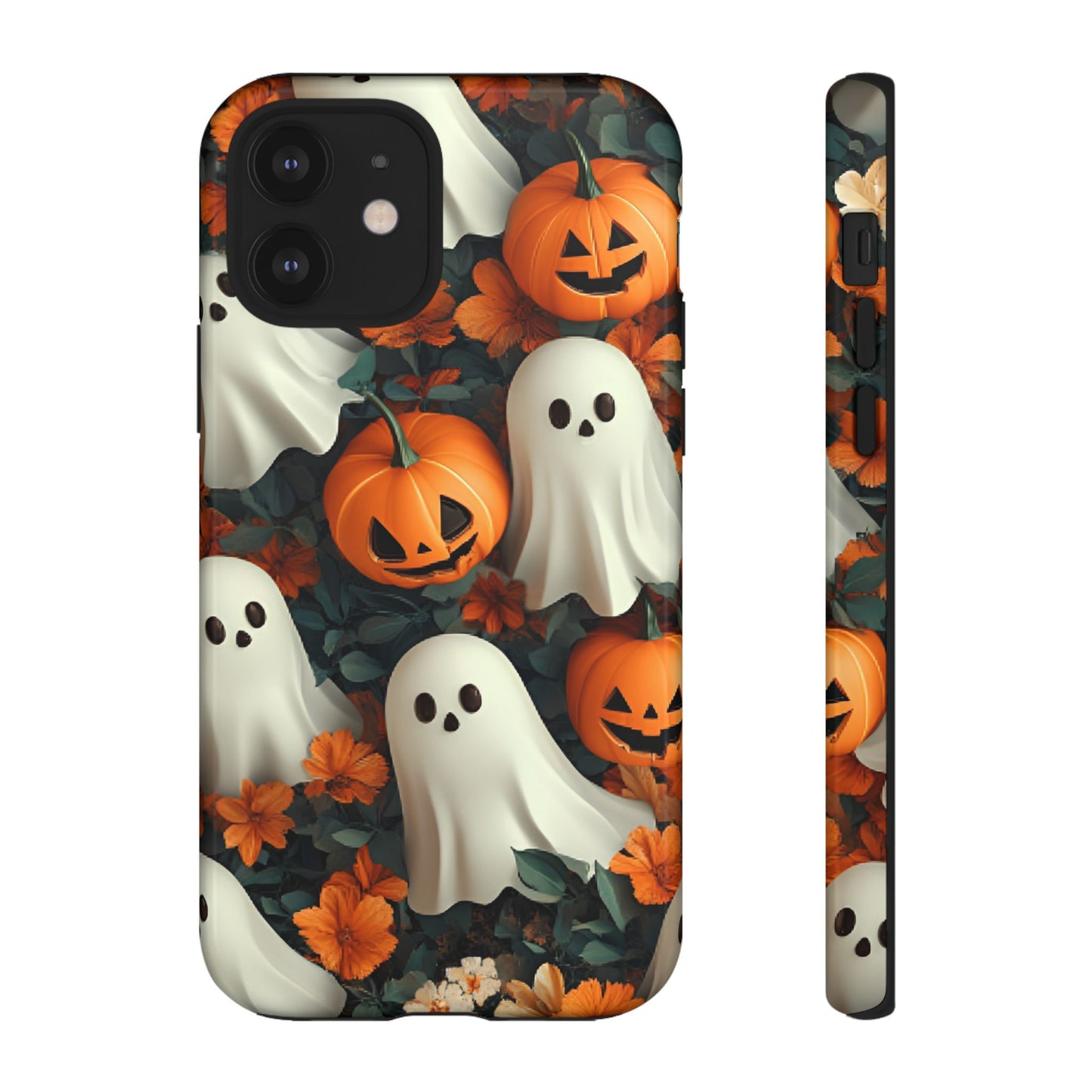 Halloween Ghosts and Pumpkins Phone Case - Spooky and Cute Phone Cases for iPhone 16 15 14 13 12 11, Samsung Galaxy & Google Pixel Phone Covers