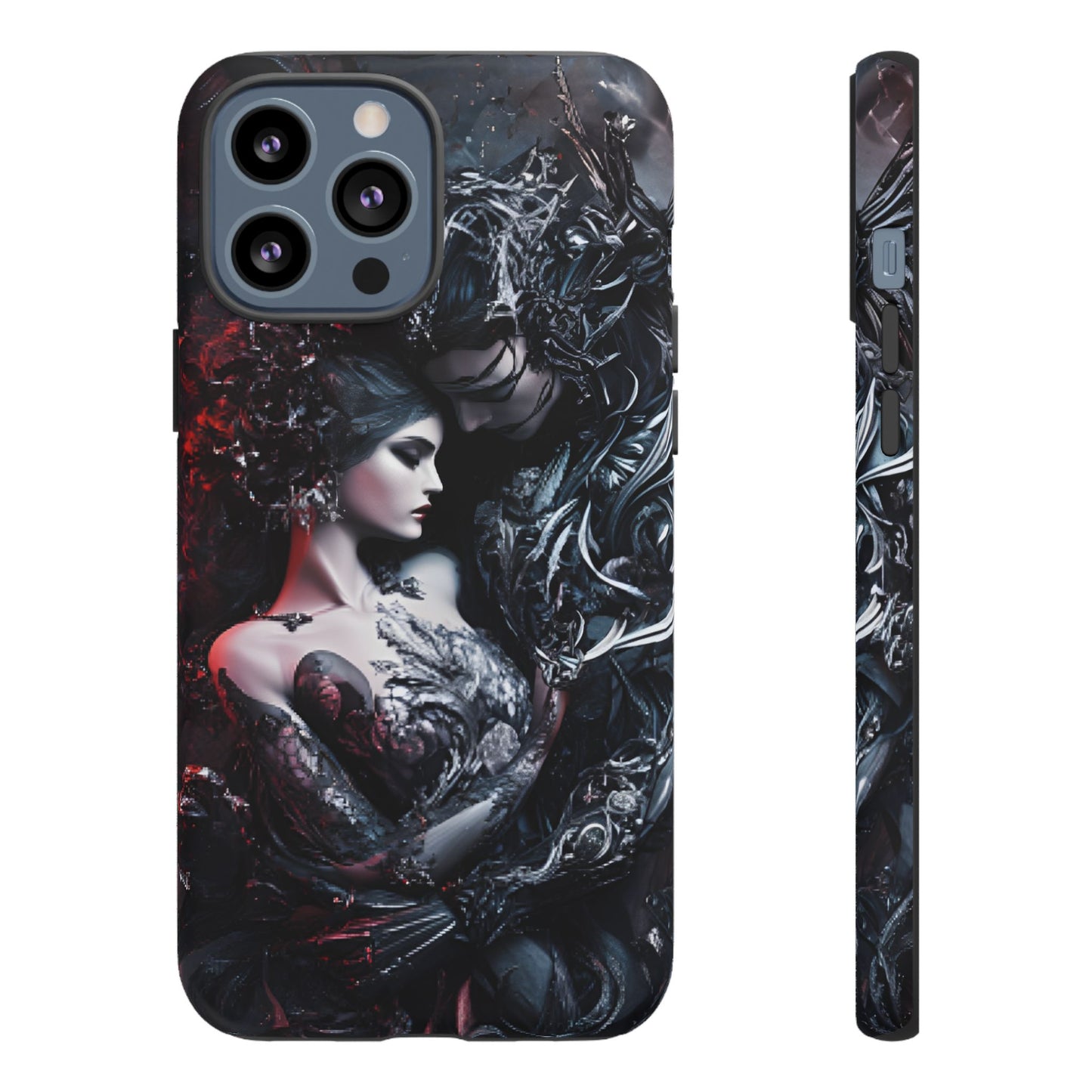 Gothic Couple Phone Case - Victorian Goth Valentine's Day Phone Cases for iPhone 16 15 14 13 12 11, Samsung Galaxy & Google Pixel