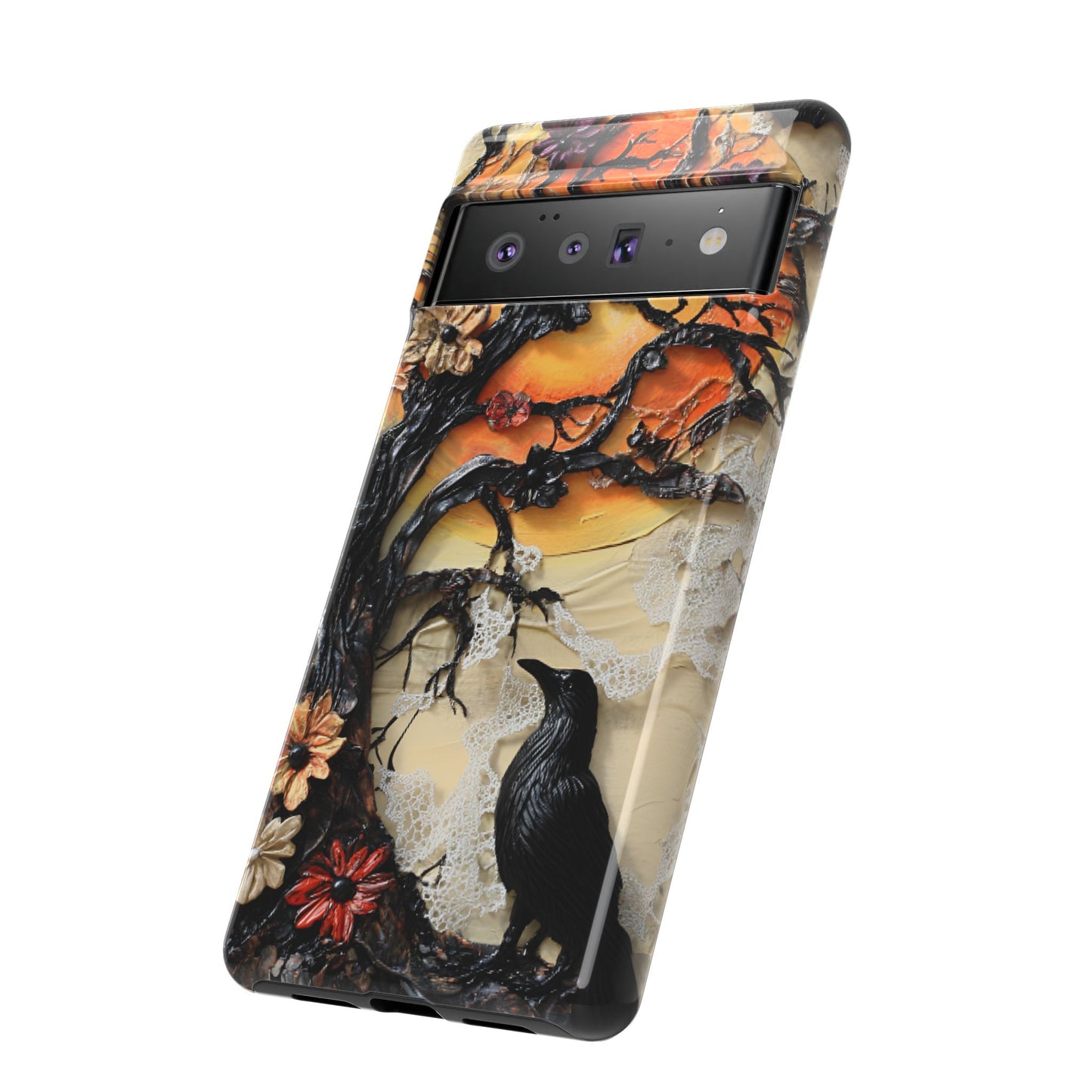 Gothic Raven Phone Case - Fantasy Goth Phone Cases for iPhone 16 15 14 13 12 11, Samsung Galaxy & Google Pixel