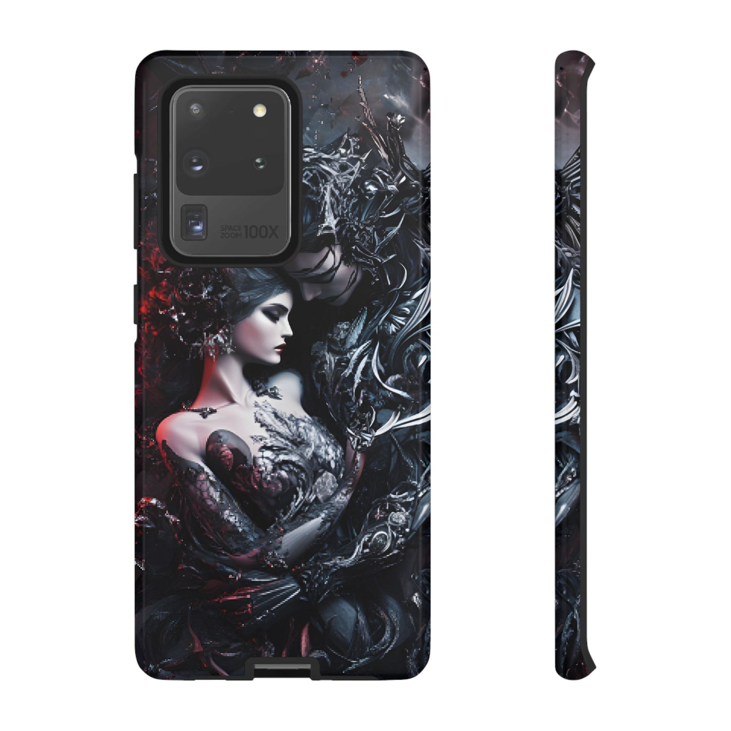 Gothic Couple Phone Case - Victorian Goth Valentine's Day Phone Cases for iPhone 16 15 14 13 12 11, Samsung Galaxy & Google Pixel