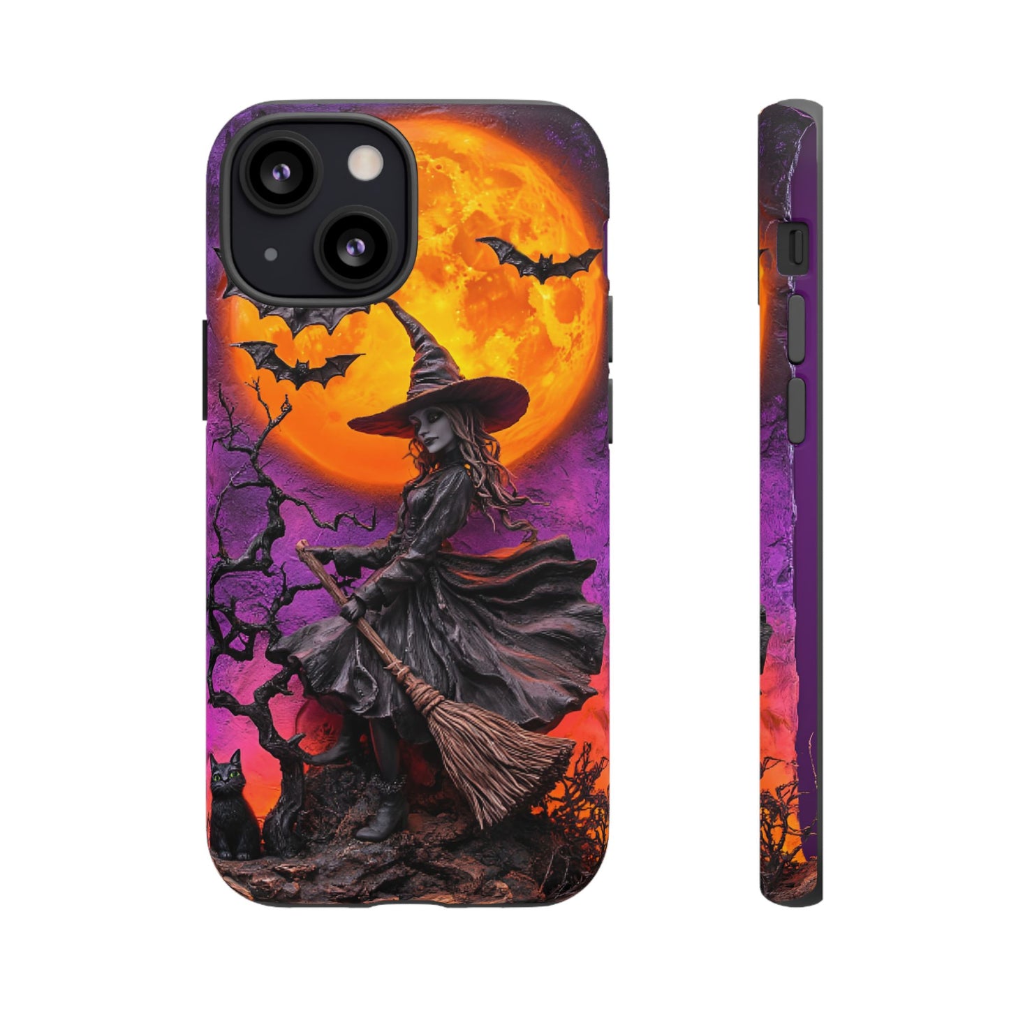 Witch and Bats Phone Case - Witchy Halloween Phone Cases for iPhone 16 15 14 13 12 11, Samsung Galaxy & Google Pixel