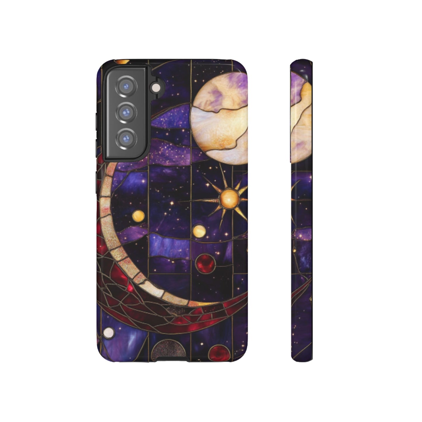 Celestial Stained Glass Phone Case for iPhone 16 15 14 13 12 11, Samsung Galaxy & Google Pixel