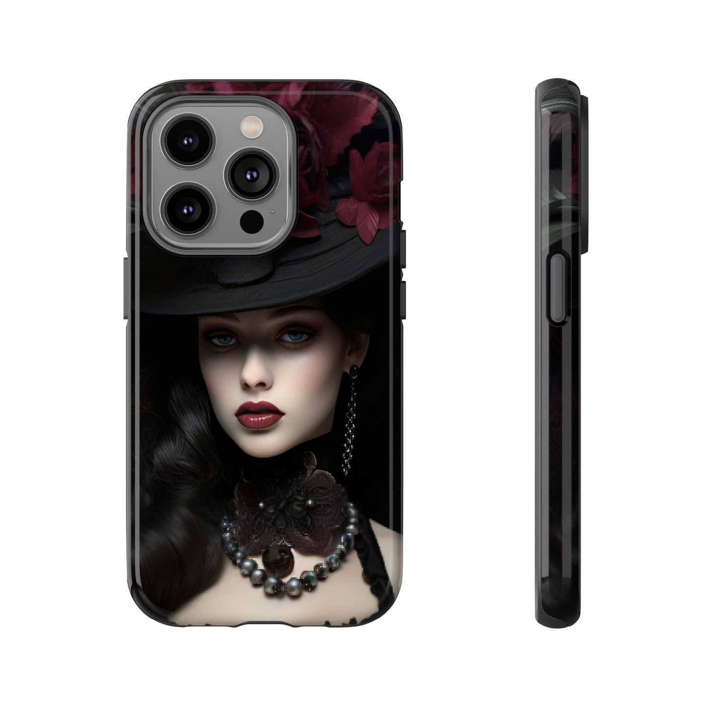 Victorian Goth Phone Case with Vintage Gothic Woman for iPhone 16 15 14 13 12 11, Samsung Galaxy & Google Pixel