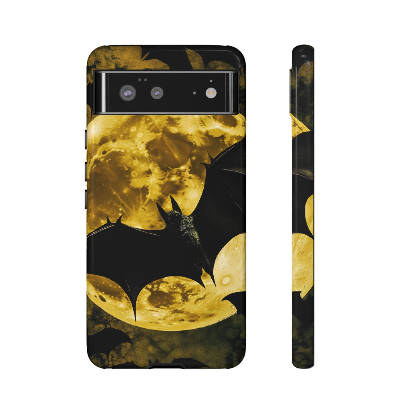 Gothic Bat and Moon Phone Case - Spooky Halloween Phone Cases - iPhone 16 15 14 13 12 11, Samsung Galaxy & Google Pixel Phone Covers