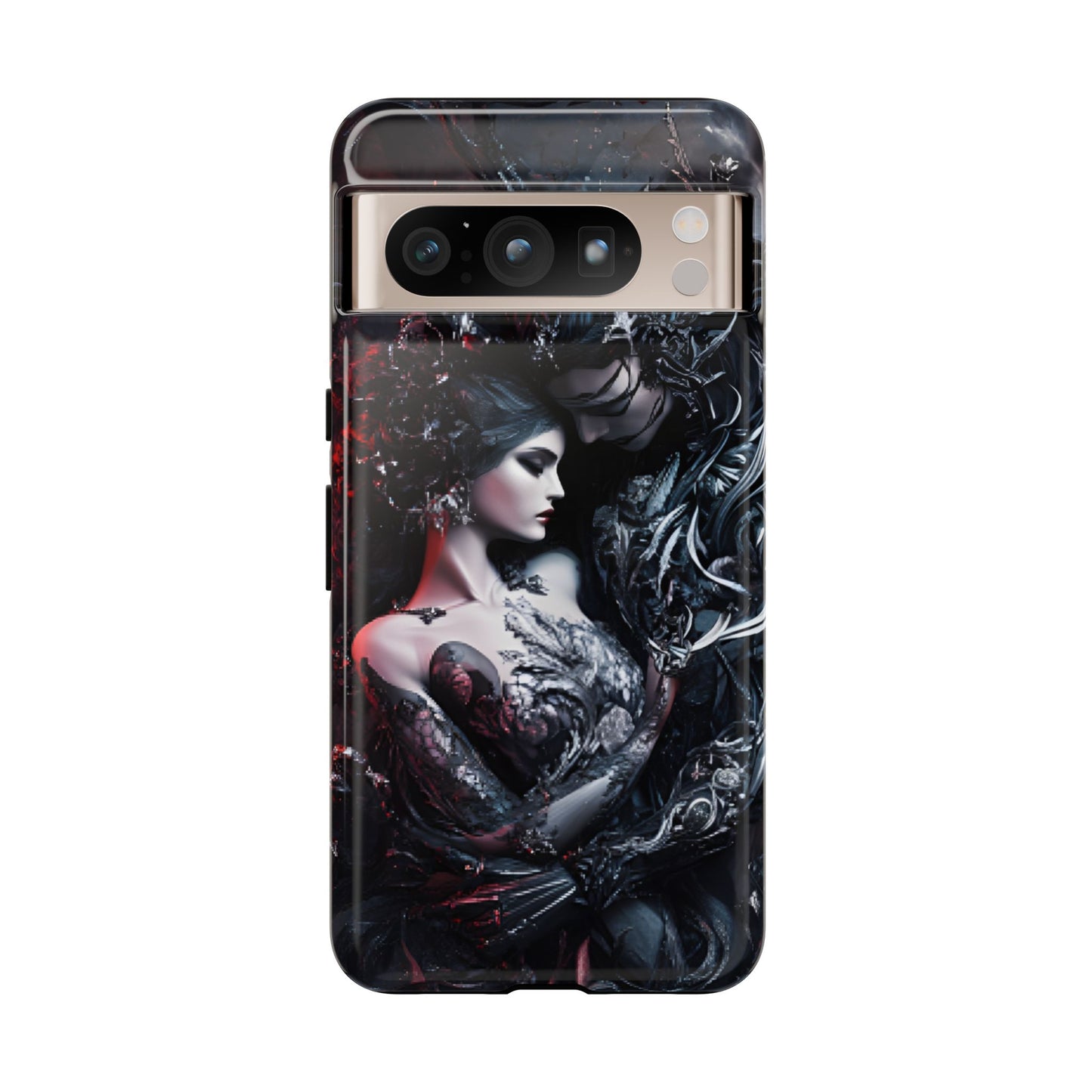 Gothic Couple Phone Case - Victorian Goth Valentine's Day Phone Cases for iPhone 16 15 14 13 12 11, Samsung Galaxy & Google Pixel