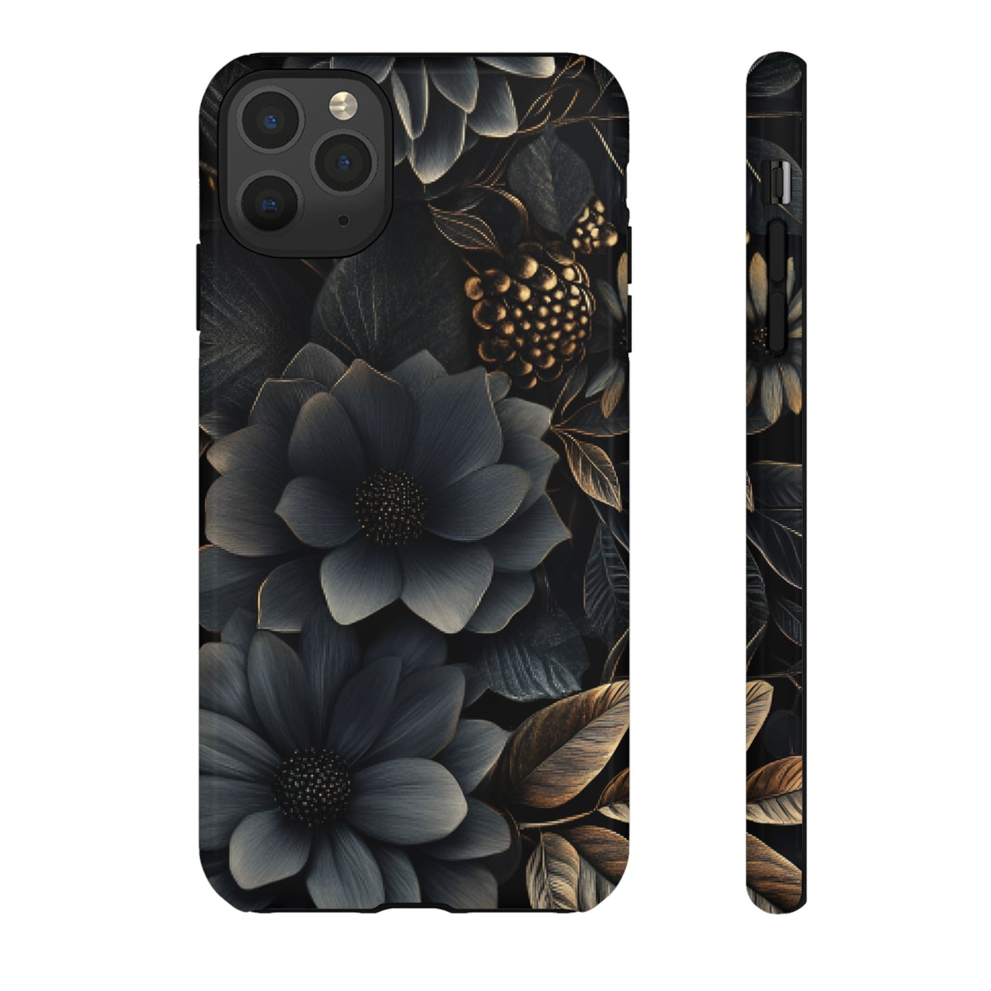 Dark Flower Phone Case for iPhone 16 15 14 13 12 11, Samsung Galaxy & Google Pixel