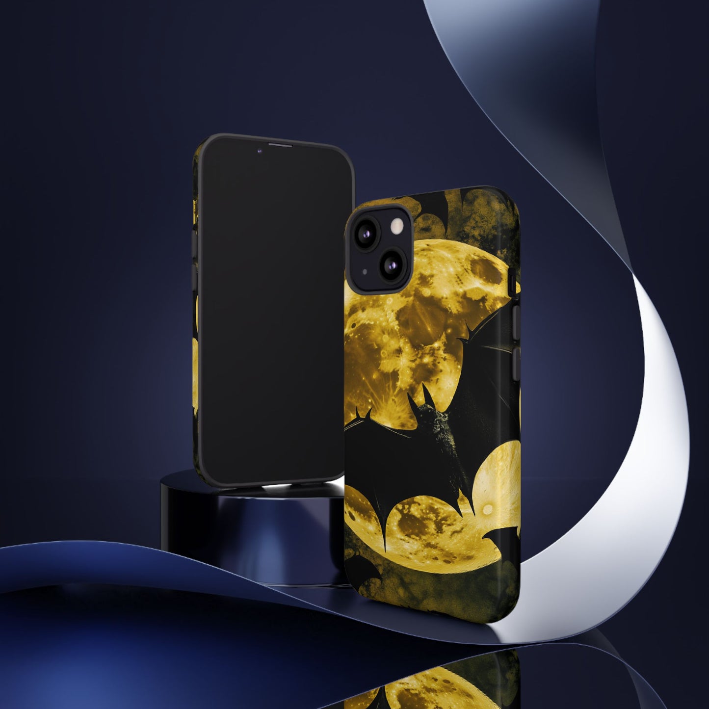 Gothic Bat and Moon Phone Case - Spooky Halloween Phone Cases - iPhone 16 15 14 13 12 11, Samsung Galaxy & Google Pixel Phone Covers