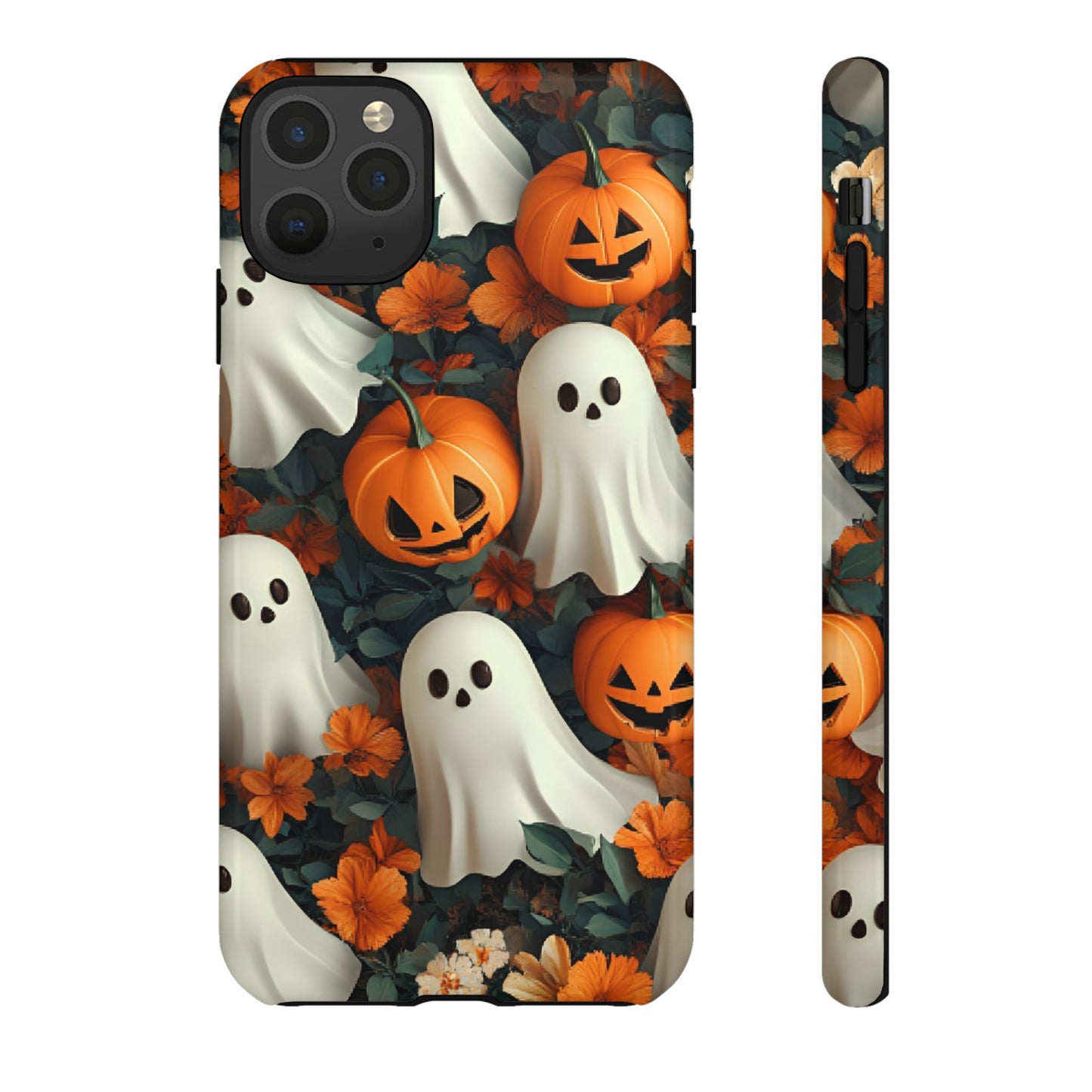 Halloween Ghosts and Pumpkins Phone Case - Spooky and Cute Phone Cases - iPhone 16 15 14 13 12 11, Samsung Galaxy & Google Pixel Phone Covers