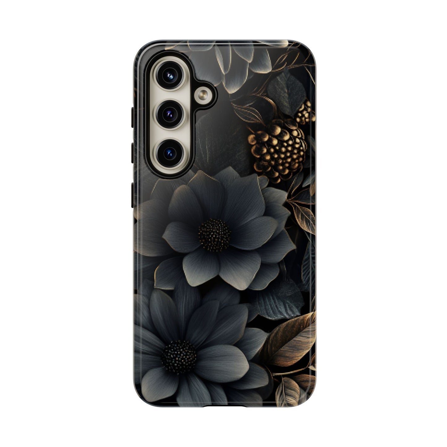 Dark Flower Phone Case for iPhone 16 15 14 13 12 11, Samsung Galaxy & Google Pixel