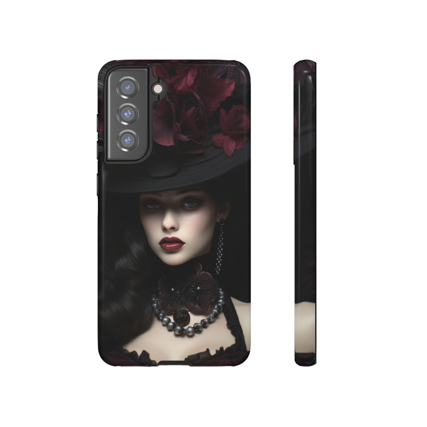 Victorian Goth Phone Case with Vintage Gothic Woman - iPhone 16 15 14 13 12 11, Samsung Galaxy & Google Pixel Phone Covers