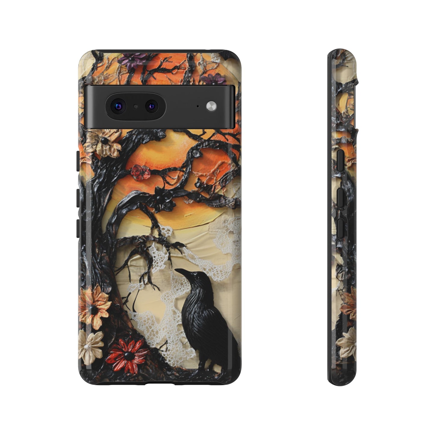 Gothic Raven Phone Case - Fantasy Goth Phone Cases for iPhone 16 15 14 13 12 11, Samsung Galaxy & Google Pixel