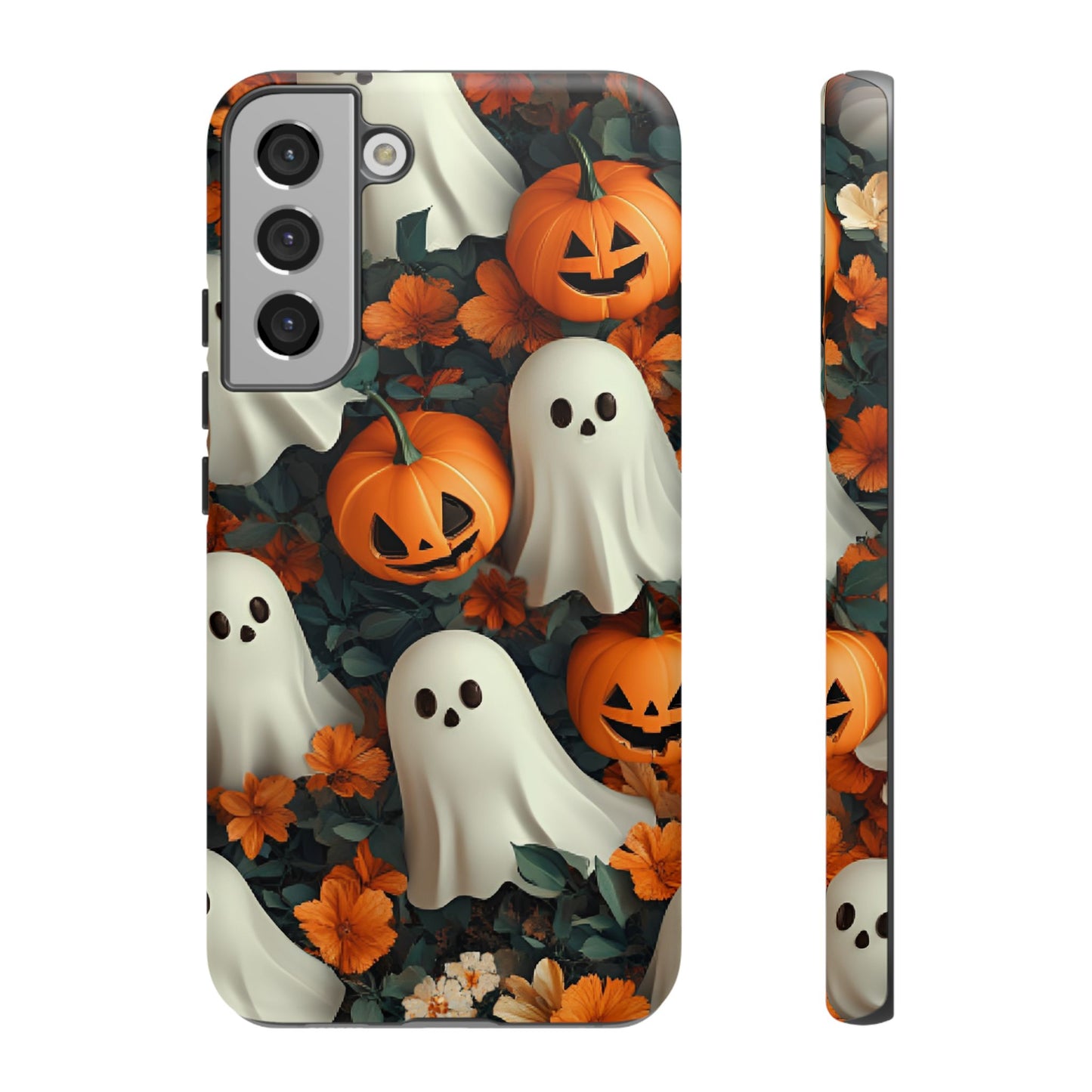 Halloween Ghosts and Pumpkins Phone Case - Spooky and Cute Phone Cases for iPhone 16 15 14 13 12 11, Samsung Galaxy & Google Pixel Phone Covers