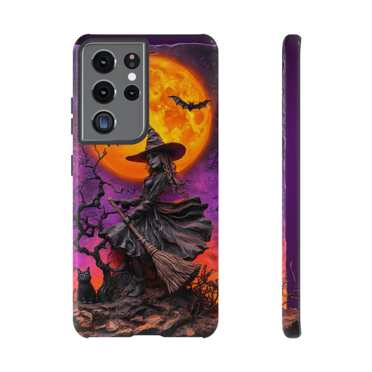 Witch and Bats Phone Case - Witchy Halloween Phone Cases for iPhone 16 15 14 13 12 11, Samsung Galaxy & Google Pixel