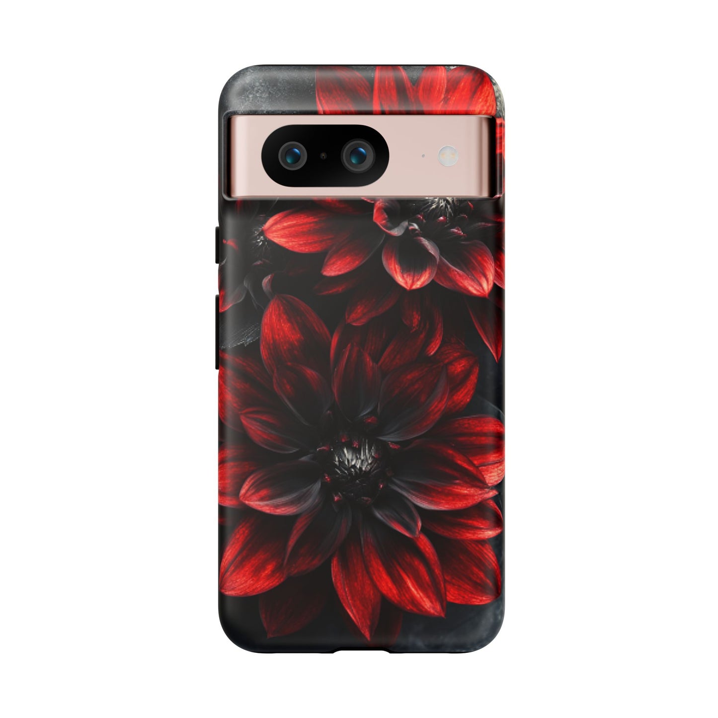 Black and Red Flower Phone Case - Gothic Dark Floral Phone Cases - iPhone 16 15 14 13 12 11, Samsung Galaxy & Google Pixel Phone Covers