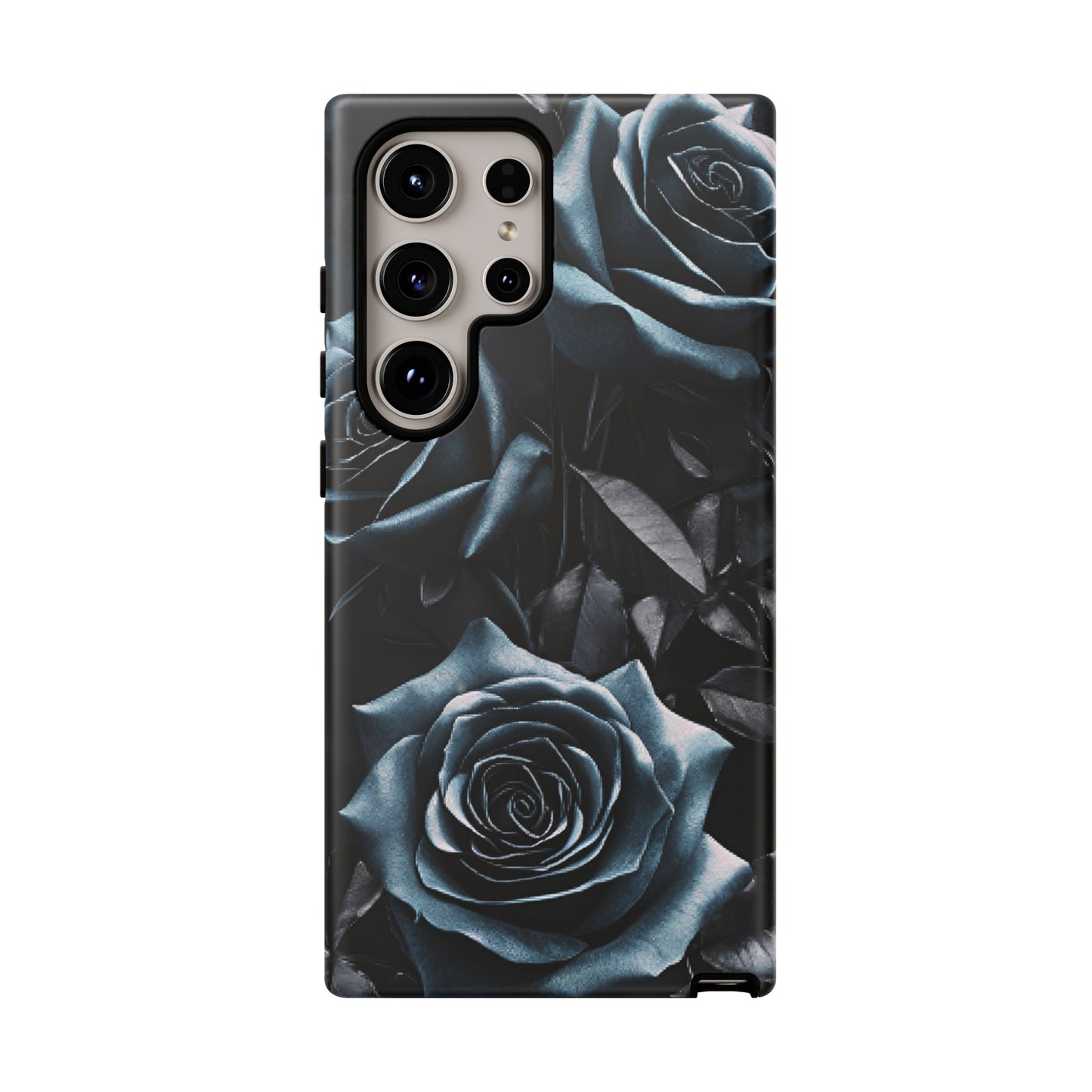 Black and Blue Roses Phone Case - Dark and Moody Gothic Flower Phone Cases - iPhone 16 15 14 13 12 11, Samsung Galaxy & Google Pixel Phone Covers