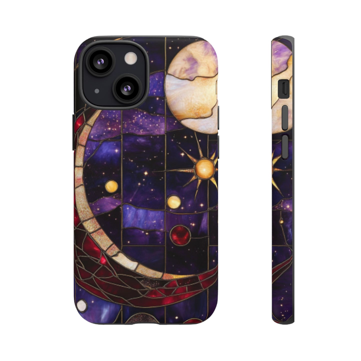 Celestial Stained Glass Phone Case for iPhone 16 15 14 13 12 11, Samsung Galaxy & Google Pixel