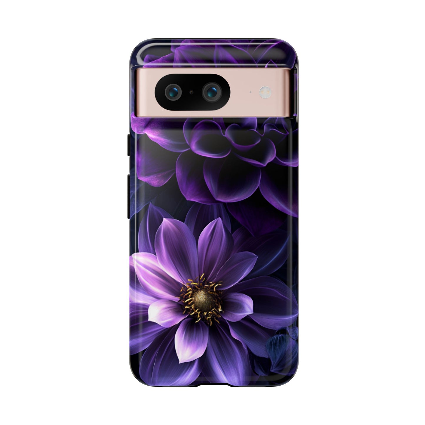 Black and Purple Flowers Phone Case - Dark Gothic Bloom Phone Cases - iPhone 16 15 14 13 12 11, Samsung Galaxy & Google Pixel Phone Covers