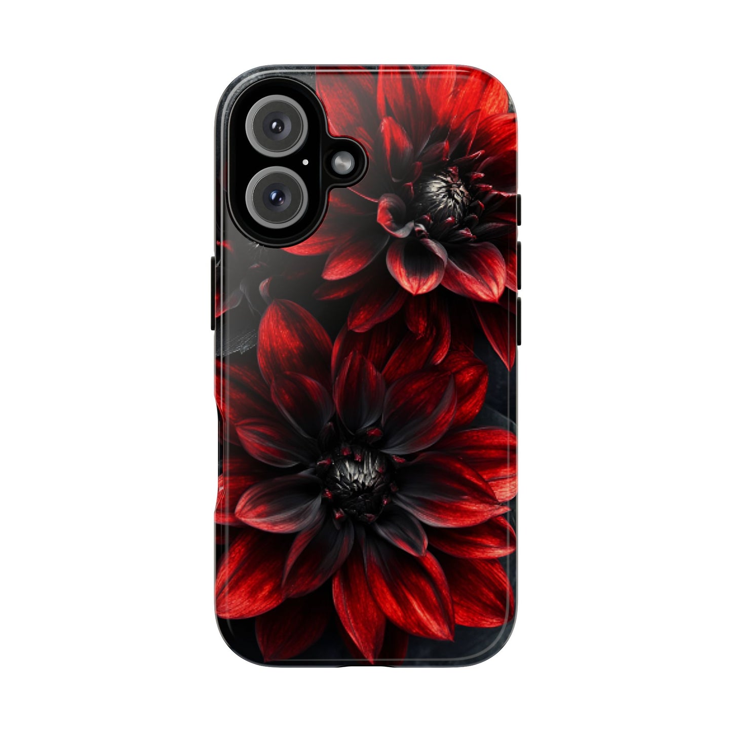 Black and Red Flower Phone Case - Gothic Dark Floral Phone Cases - iPhone 16 15 14 13 12 11, Samsung Galaxy & Google Pixel Phone Covers - Boo and Bewear