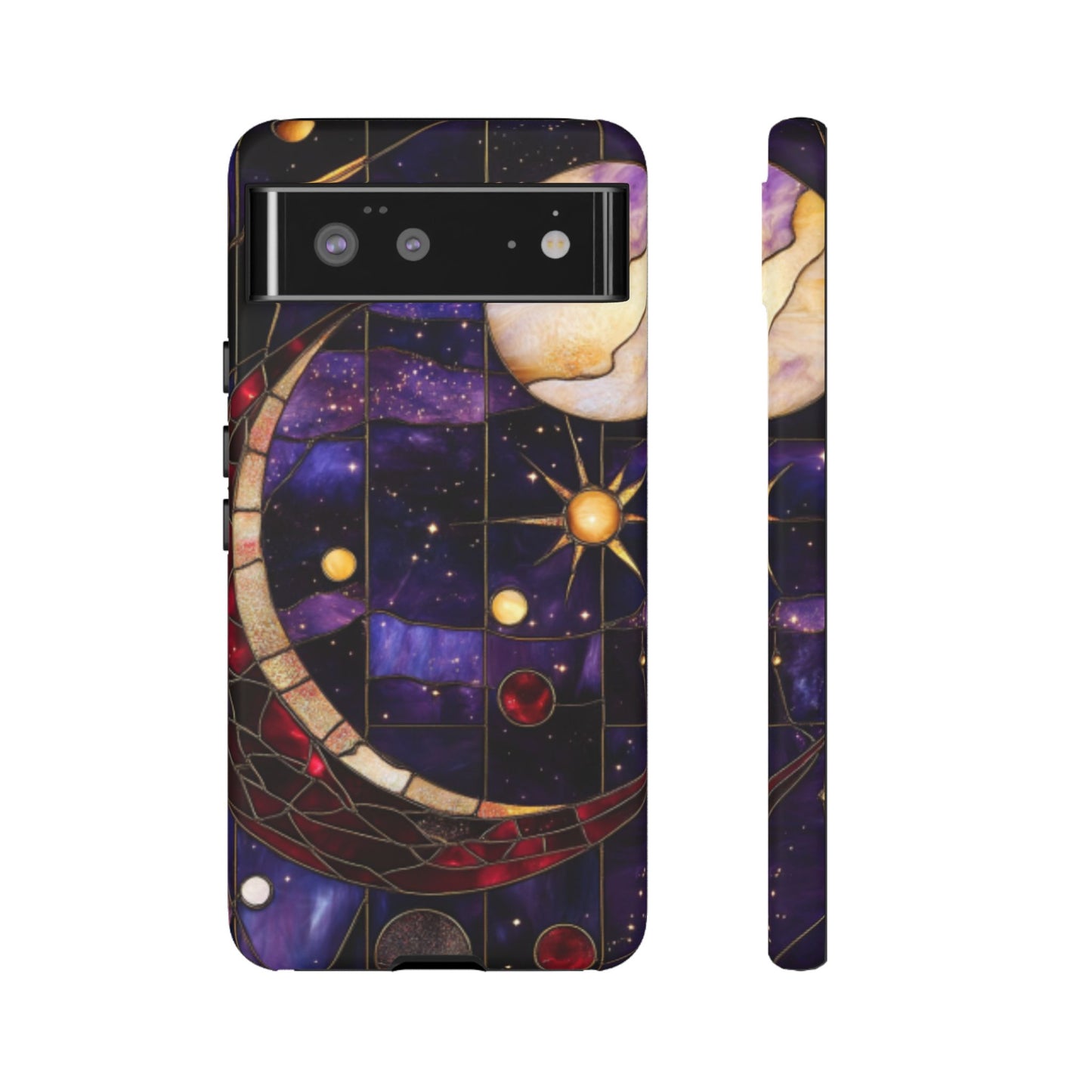 Celestial Stained Glass Phone Case for iPhone 16 15 14 13 12 11, Samsung Galaxy & Google Pixel