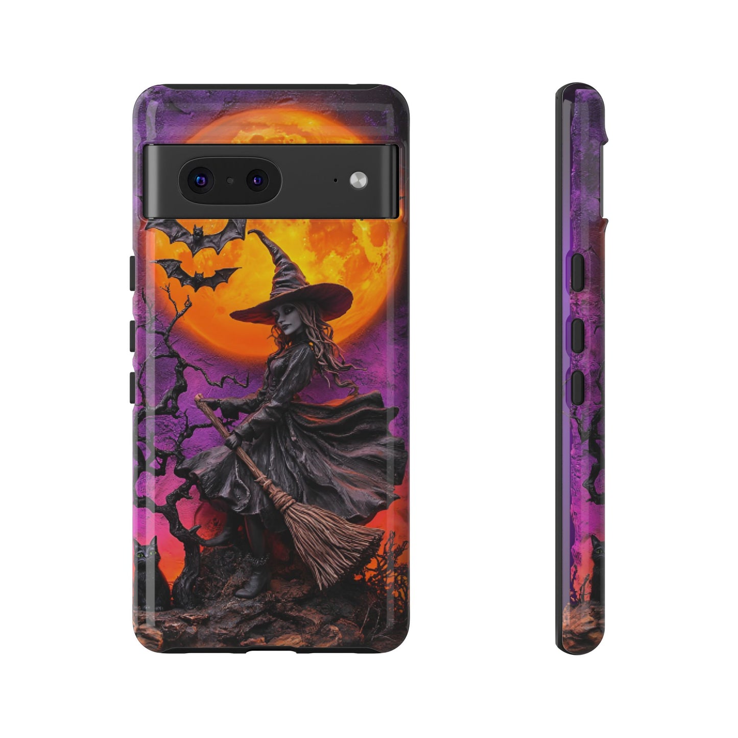 Witch and Bats Phone Case - Witchy Halloween Phone Cases - iPhone 16 15 14 13 12 11, Samsung Galaxy & Google Pixel Phone Covers