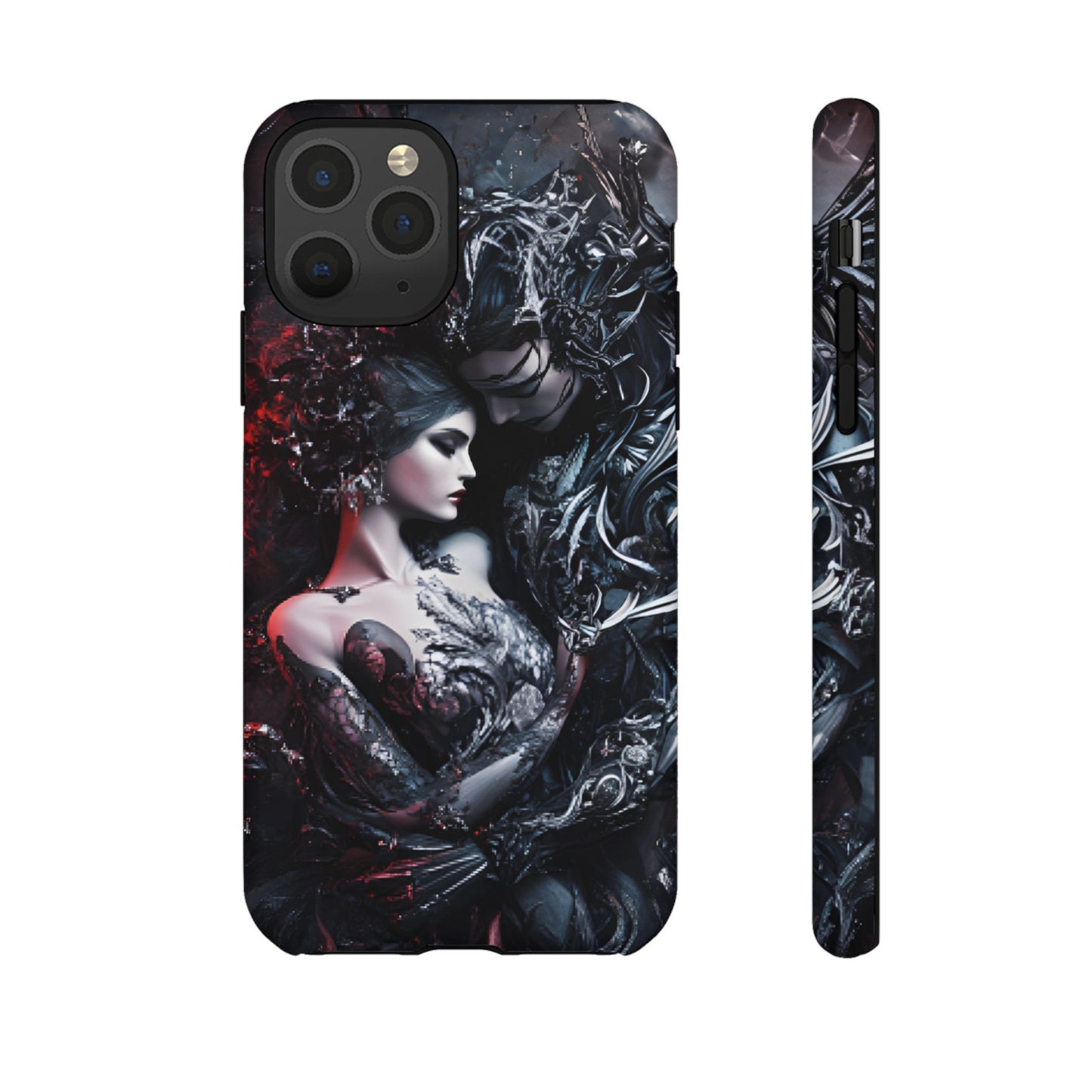 Gothic Couple Phone Case - Victorian Goth Valentine's Day Phone Cases for iPhone 16 15 14 13 12 11, Samsung Galaxy & Google Pixel