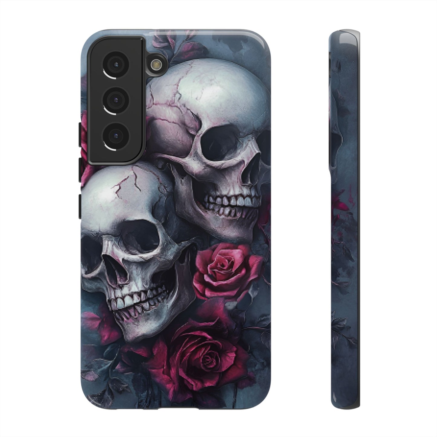 Skulls and Roses Phone Case - Gothic Dark Romance Phone Cases for iPhone 16 15 14 13 12 11, Samsung Galaxy & Google Pixel