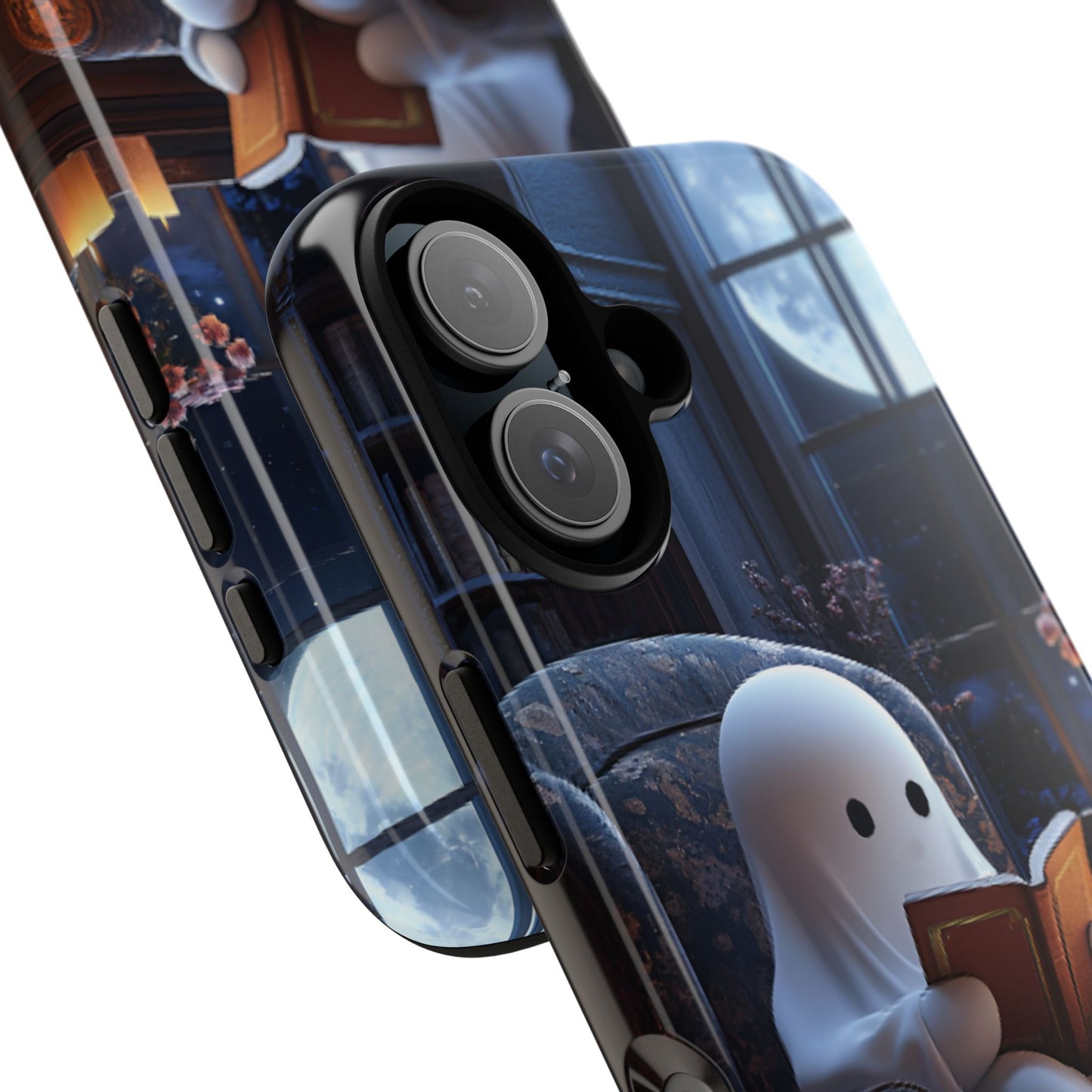 Ghost Reading Book Phone Case - Bookish Halloween Phone Cases - iPhone 16 15 14 13 12 11, Samsung Galaxy & Google Pixel Phone Covers