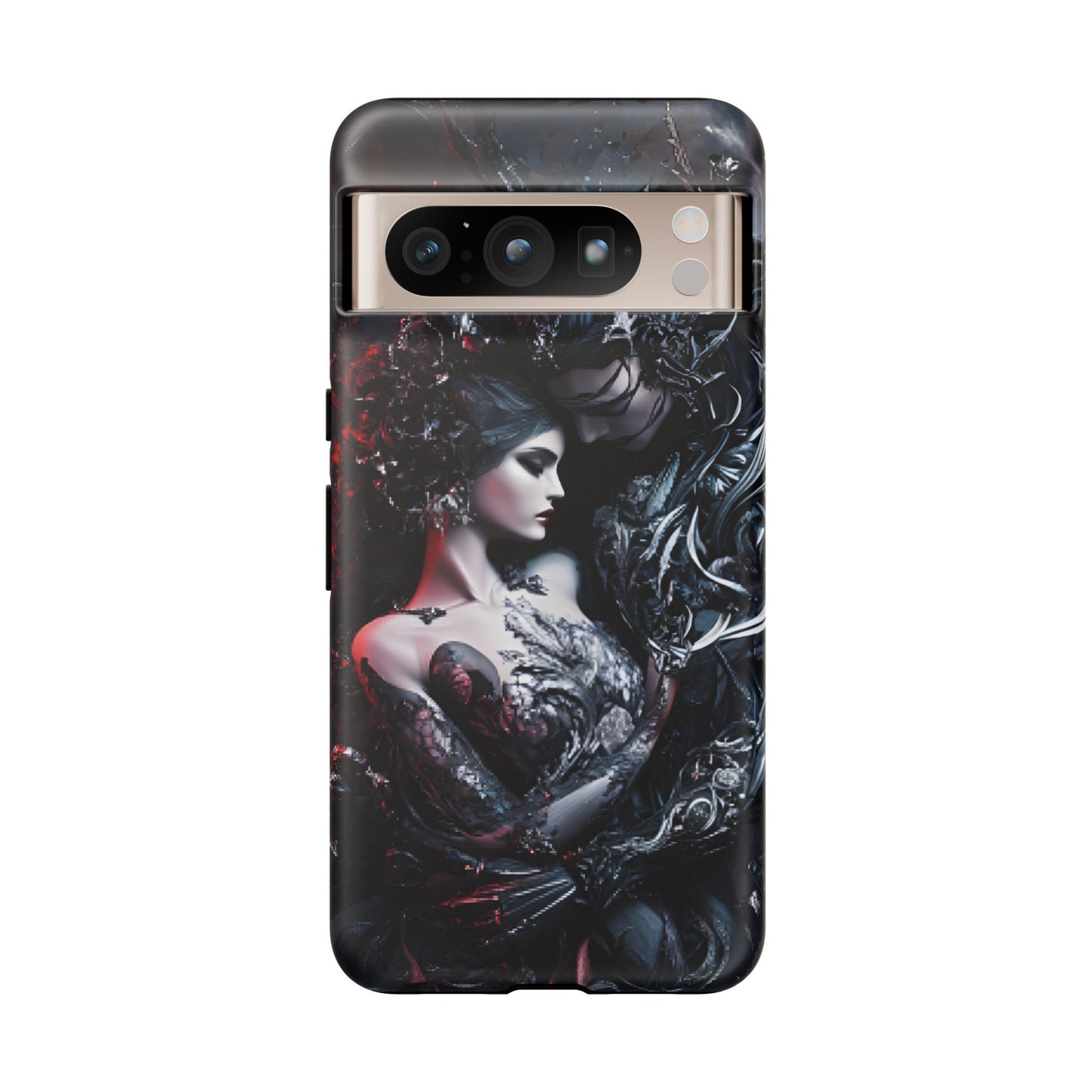 Gothic Couple Phone Case - Victorian Goth Valentine's Day Phone Cases for iPhone 16 15 14 13 12 11, Samsung Galaxy & Google Pixel