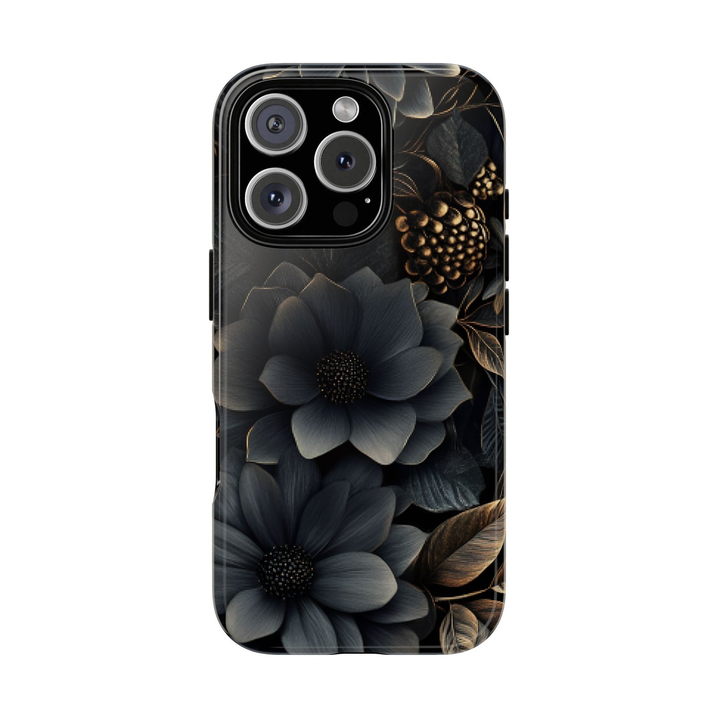 Dark Flower Phone Case for iPhone 16 15 14 13 12 11, Samsung Galaxy & Google Pixel