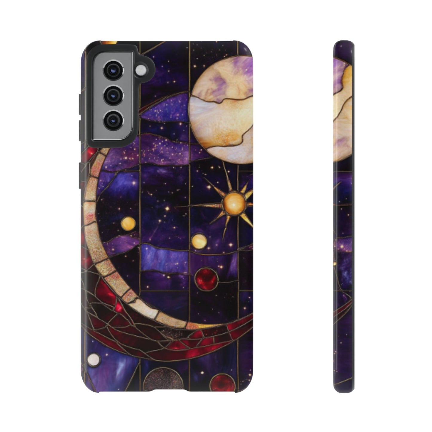 Celestial Stained Glass Phone Case - iPhone 16 15 14 13 12 11, Samsung Galaxy & Google Pixel Phone Covers