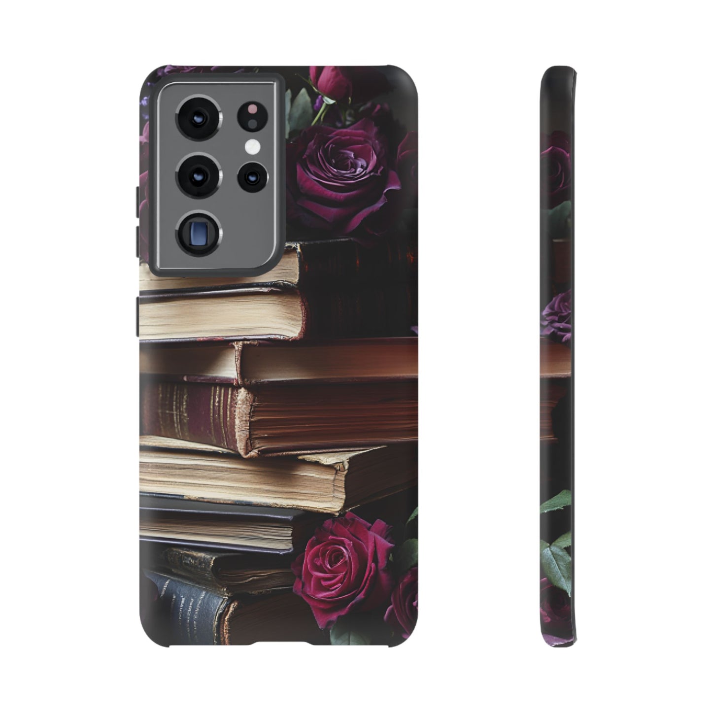 Books and Roses Phone Case - Bookish Dark Academia Phone Cover - iPhone 16 15 14 13 12 11, Samsung Galaxy & Google Pixel Phone Covers